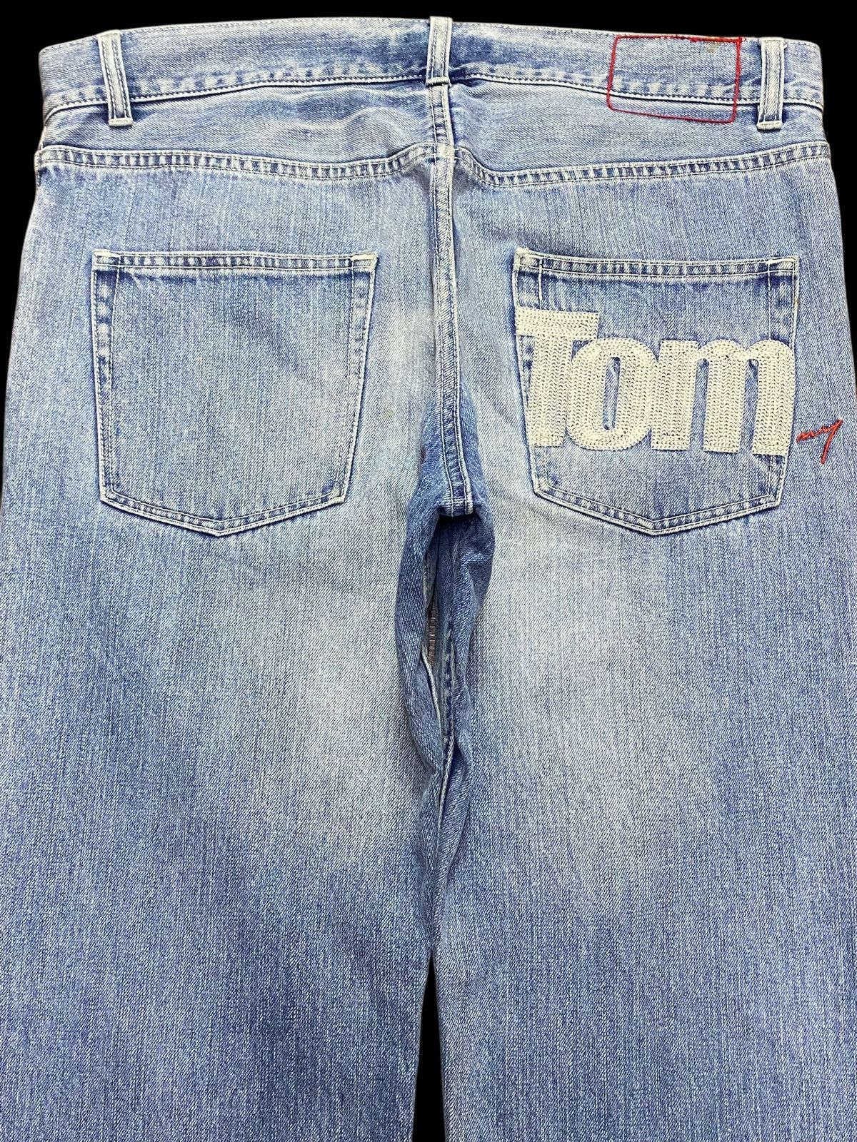 Tommy Hilfiger Vintage Tommy Jean Embroidered Faded Distressed Loose Jeans Size US 36 / EU 52 - 4 Thumbnail