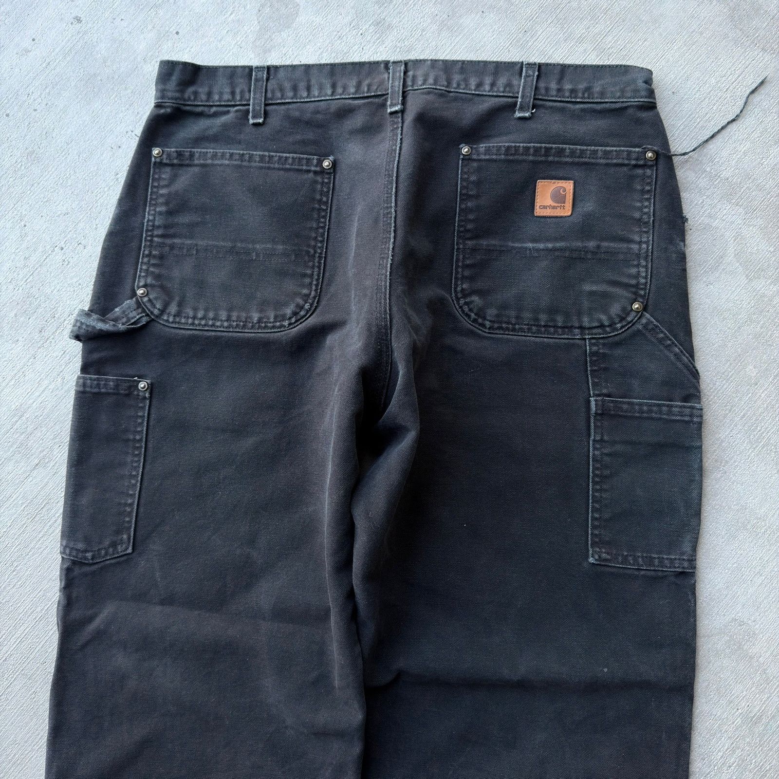 Carhartt × Vintage Carhartt faded black double knee work wear carpenter pants Size US 35 - 5 Thumbnail