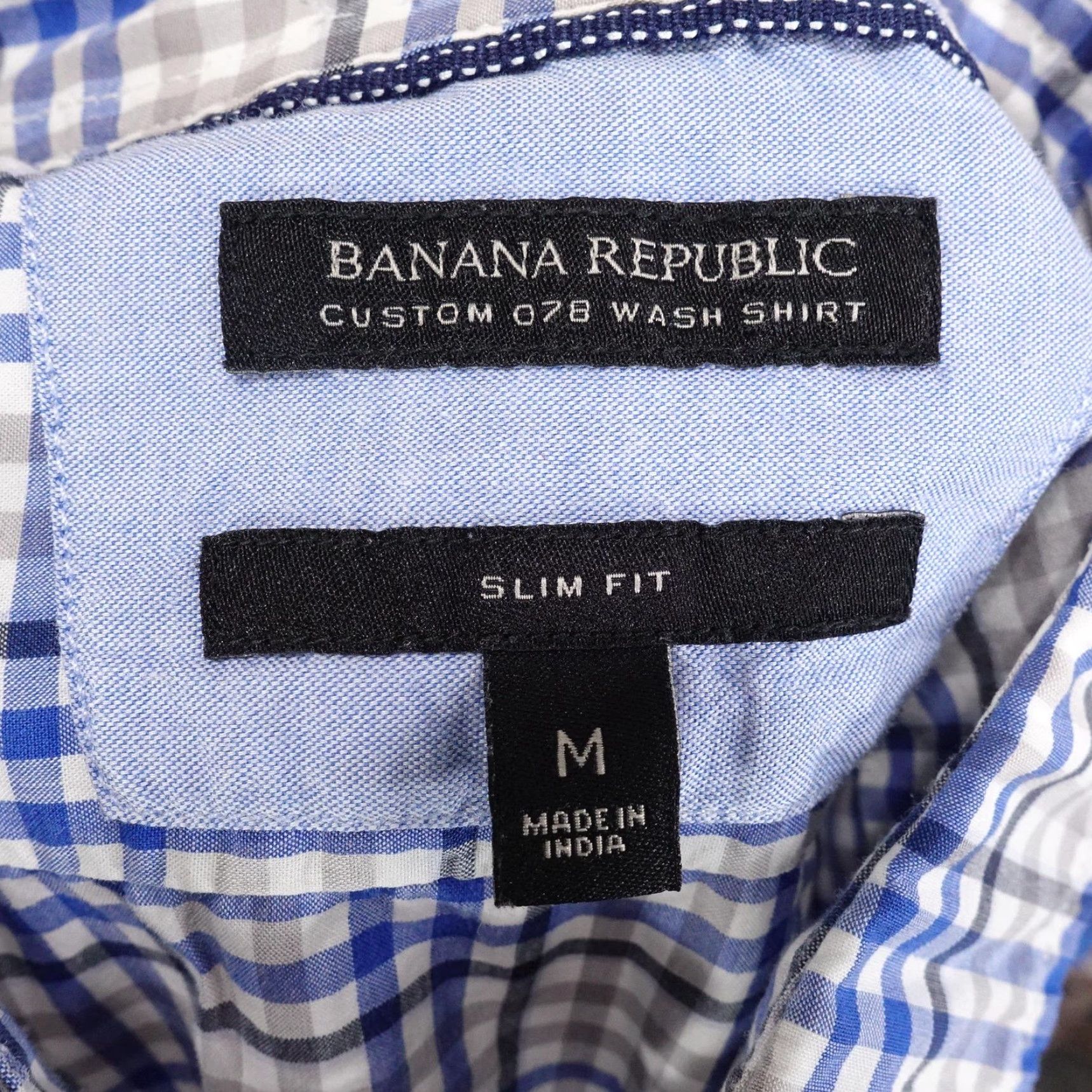 Banana Republic VINTAGE Banana Republic Shirt Mens M Blue Plaid Slim Fit Button-Down Long Sleeve Size US M / EU 48-50 / 2 - 6 Thumbnail