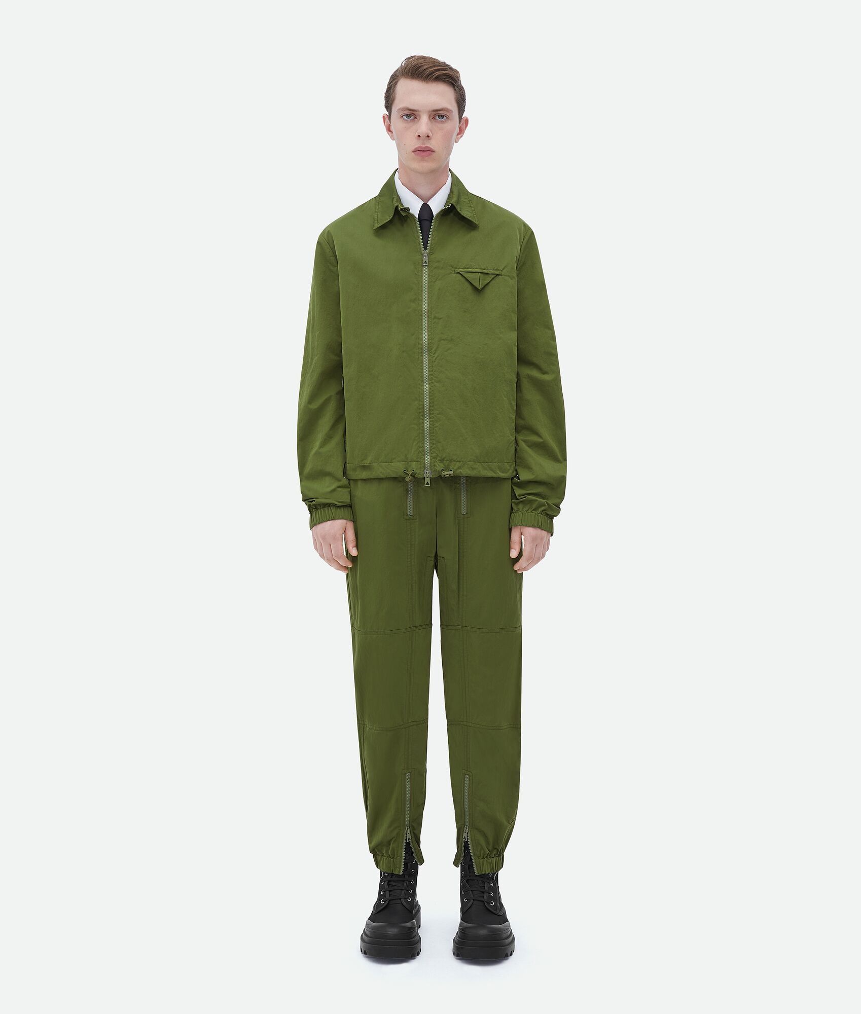 Bottega Veneta o1n1vont0125 Nylon Jacket in Green Size US M / EU 48-50 / 2 - 1 Thumbnail