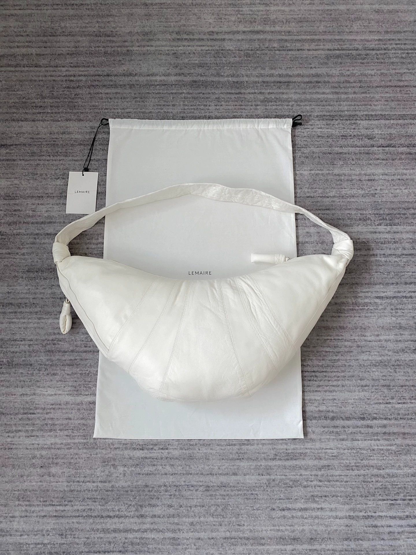 Lemaire Lemaire White Nappa Leather Large Croissant Bag Size ONE SIZE - 2 Thumbnail