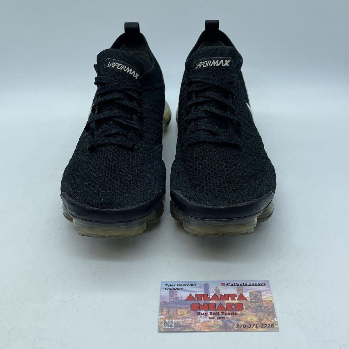 Nike Air vapormax flyknit 2 black Size US 9.5 / EU 42-43 - 2 Thumbnail