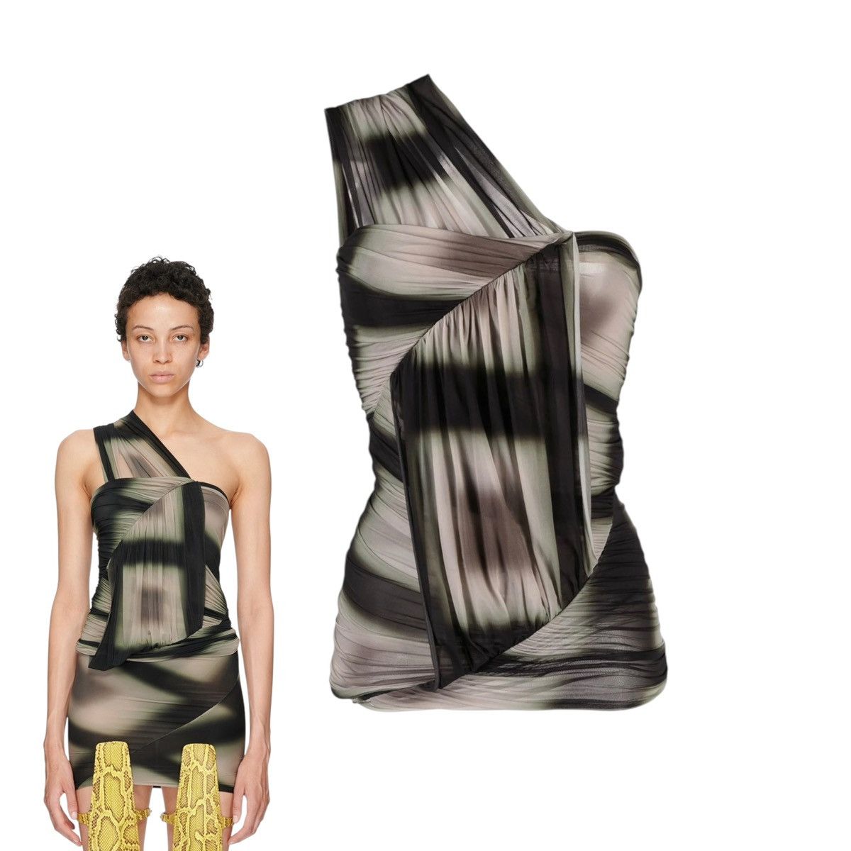 Rick Owens $2,000 SS23 Edfu asymmetric draped top Size S / US 4 / IT 40 - 1 Thumbnail