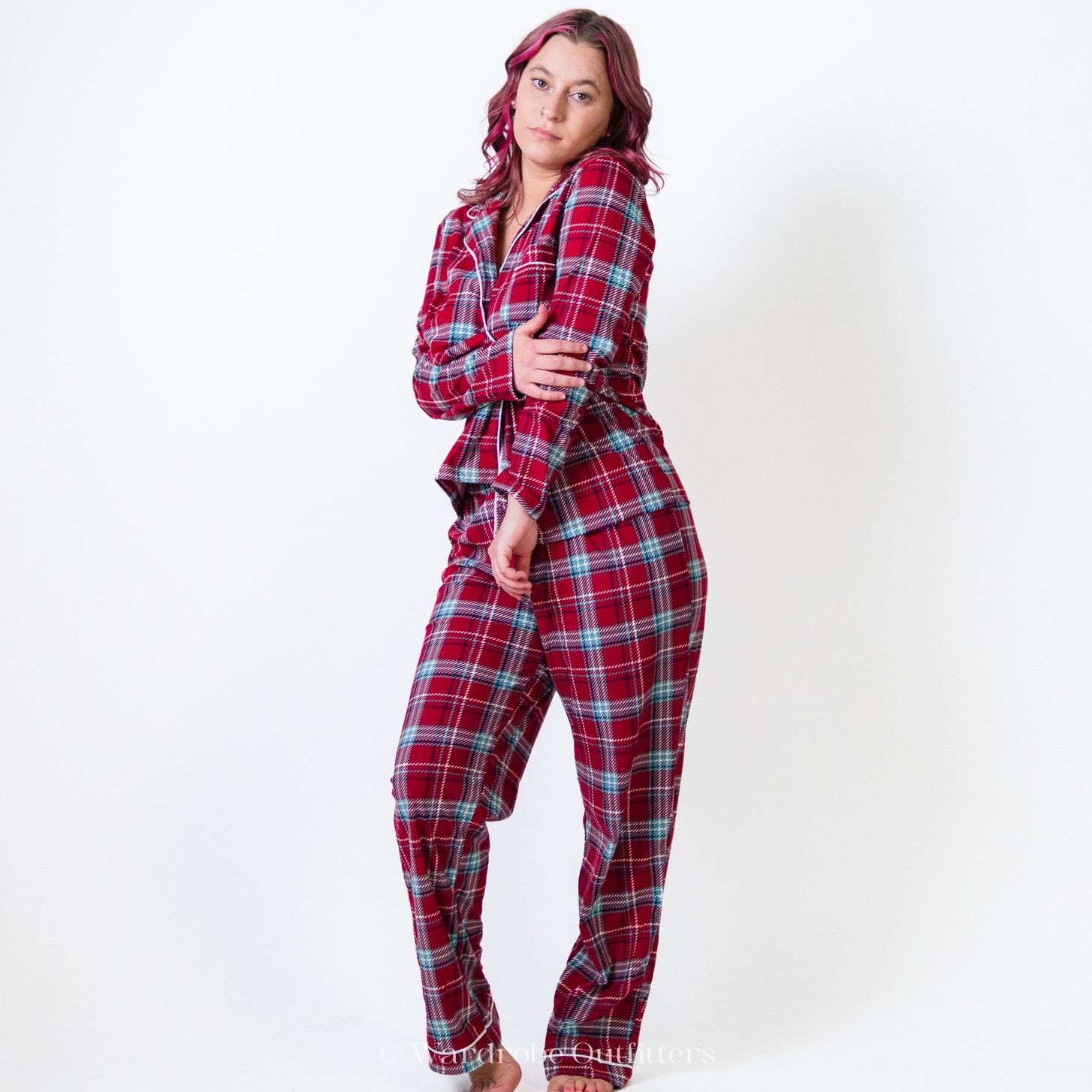 Designer Wonderly Intimates Plaid Flannel Pajamas Size ONE SIZE - 4 Thumbnail