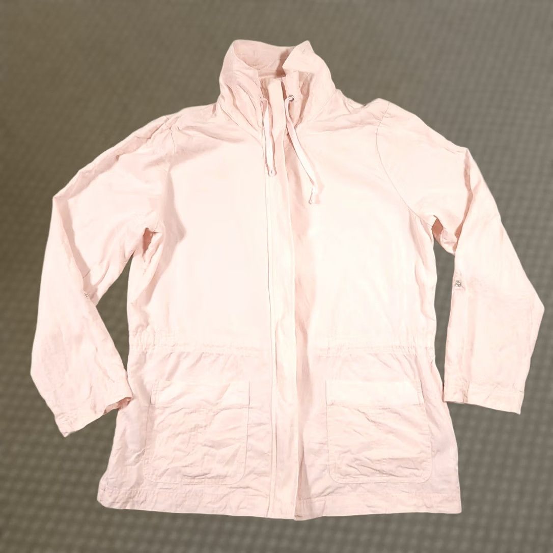 Vintage Christopher & Banks Jacket Women's Medium Full Zip Pockets Pink Tencel Jacket Size M / US 6-8 / IT 42-44 - 1 Thumbnail