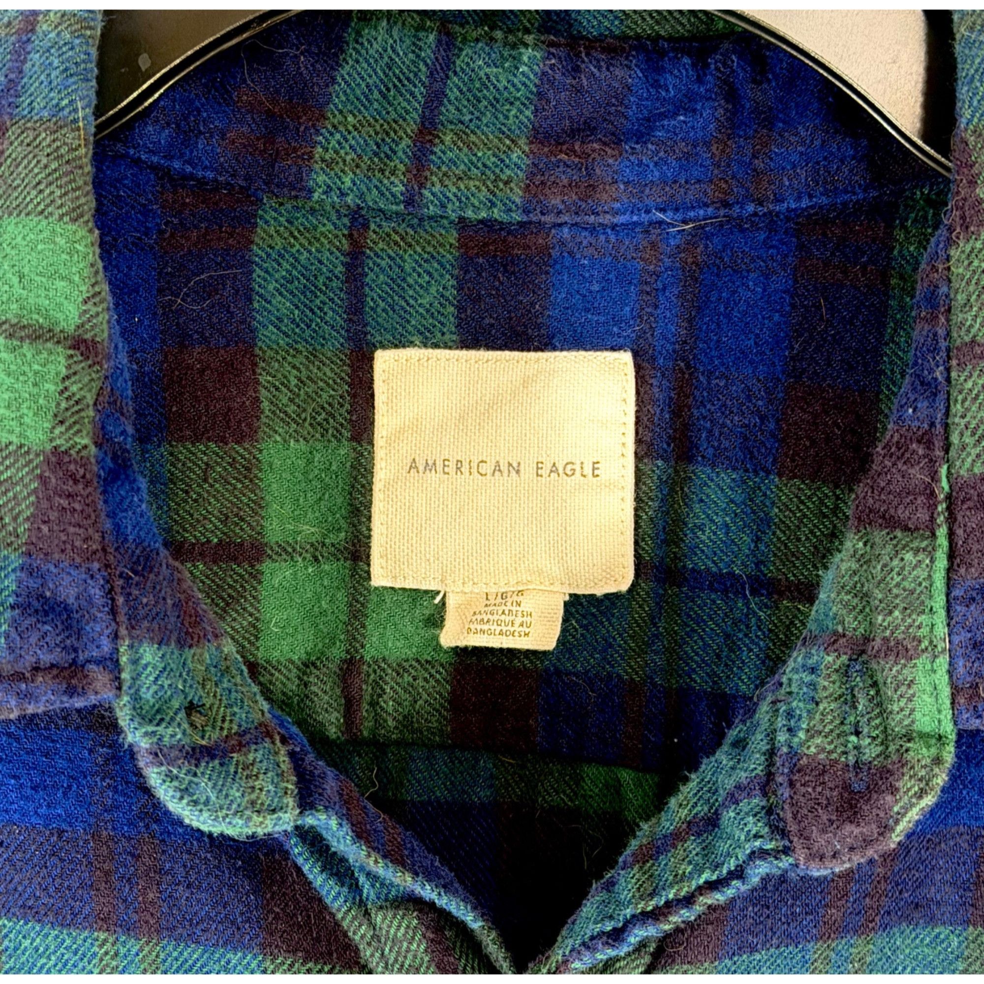 American Eagle Outfitters American Eagle Plaid Flannel Shirt Mens Large Blue Green Y2K Size US L / EU 52-54 / 3 - 3 Thumbnail
