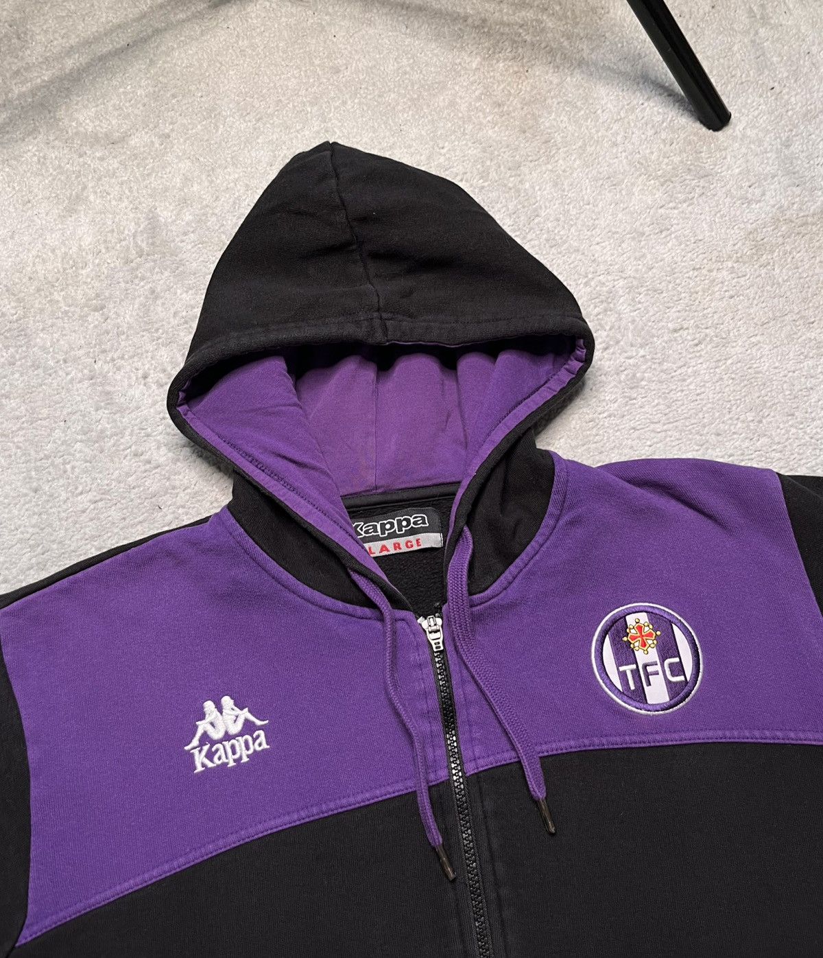 Vintage Vintage Black Sweatshirt ZIP Up Soccer kappa Toulouse TFc Size US XL / EU 56 / 4 - 2 Thumbnail