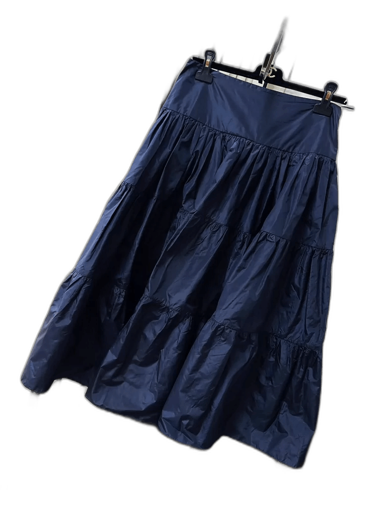 Dior Dior Deep Blue Silk Tiered Midi Skirt-2506 Size 39" - 1 Thumbnail