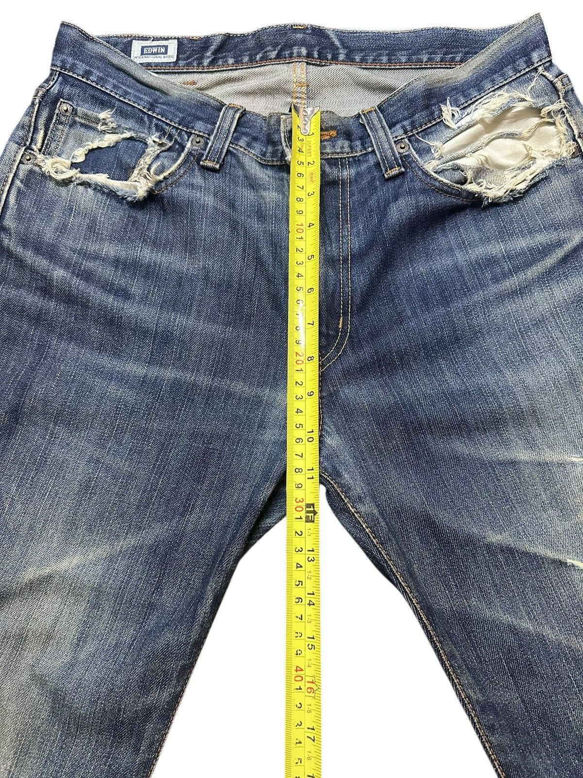 Edwin Vintage Distressed Edwin 403 Faded Wash Loose Baggy Style Size US 33 - 16 Thumbnail