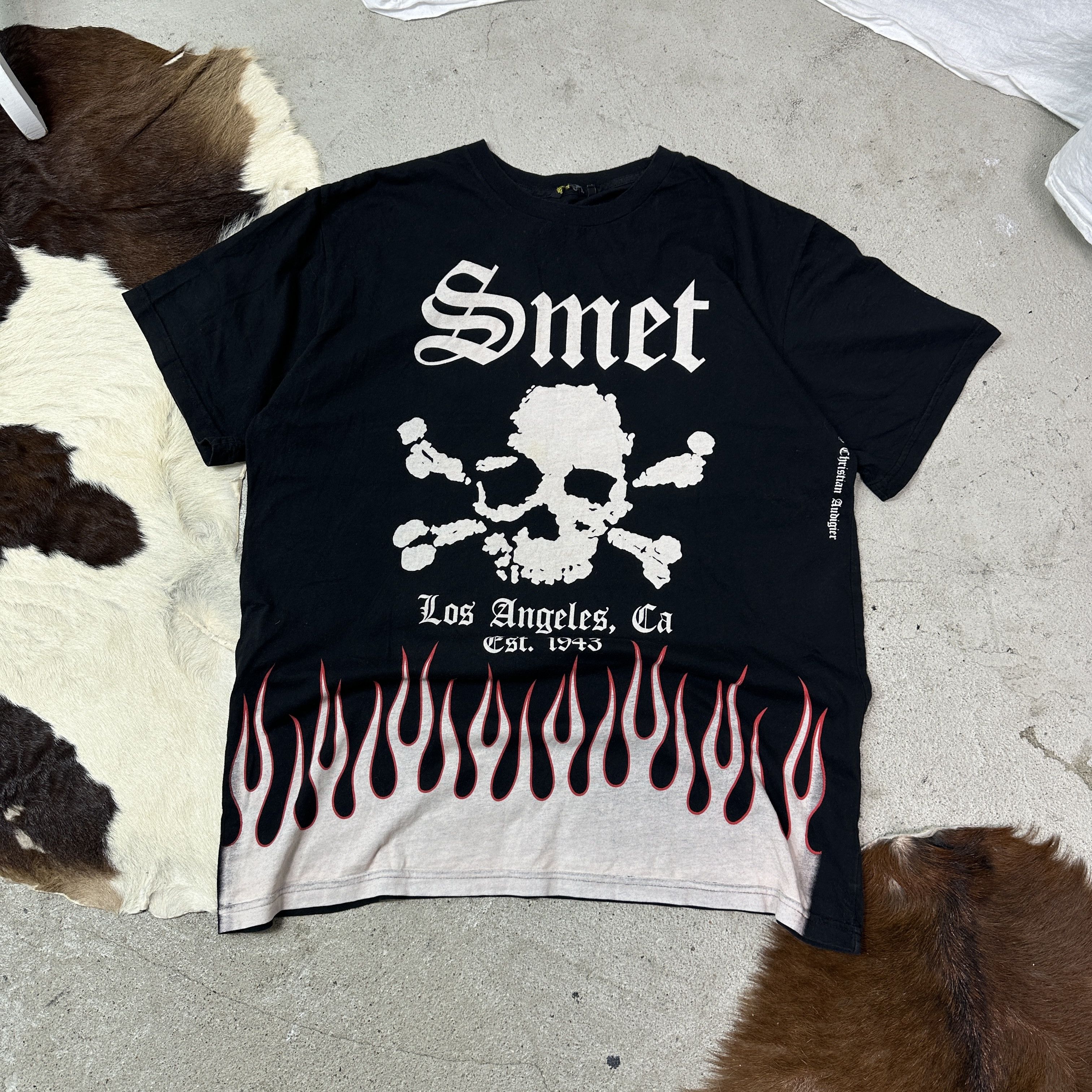 Christian Audigier Vintage Grunge Opium Smet by Audigier Skull T-shirt Y2K Size US XL / EU 56 / 4 - 2 Thumbnail
