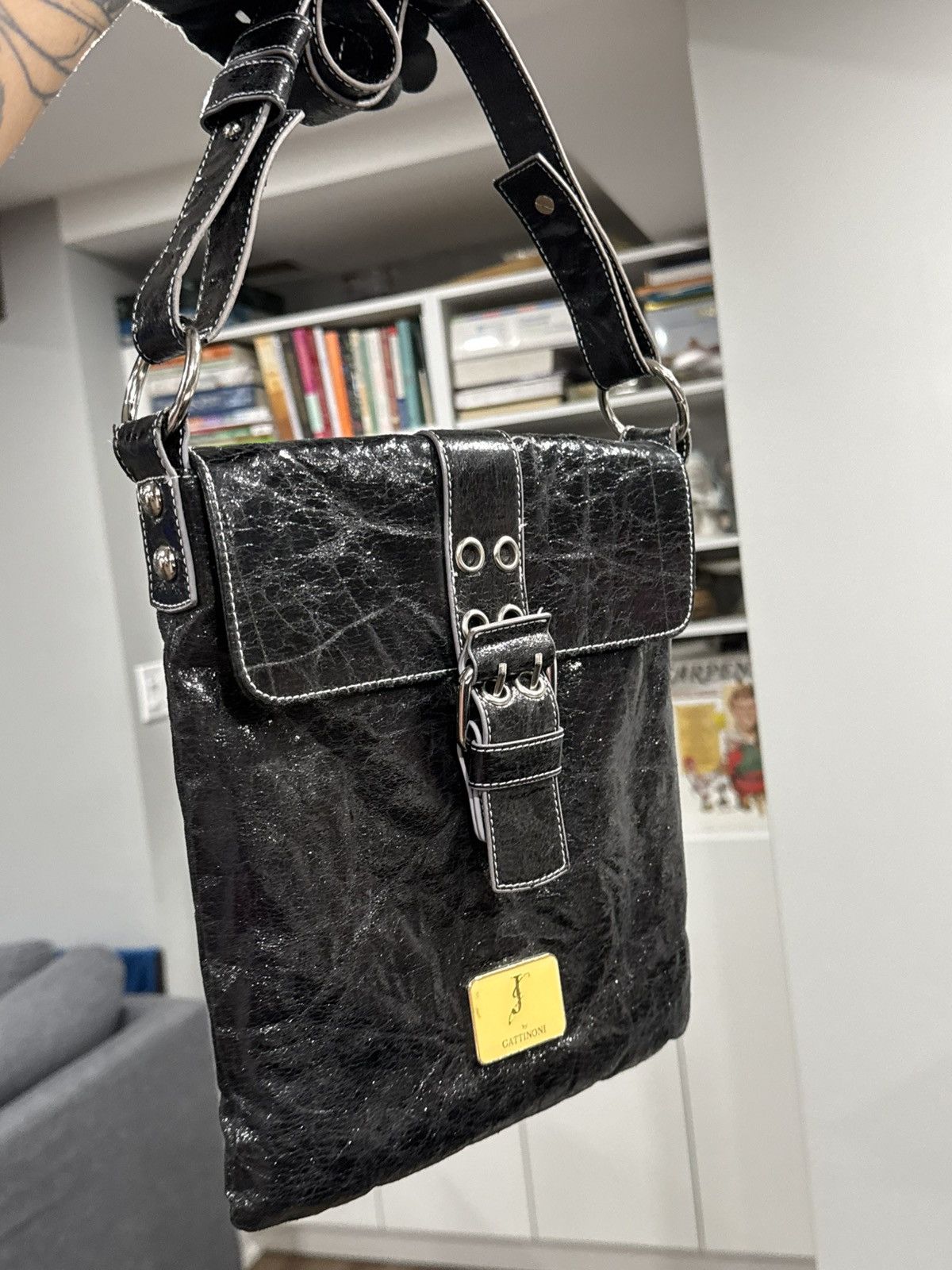 Other J by Gattinoni Distressed Leather Messenger Bag Y2K Archive Size ONE SIZE - 5 Thumbnail