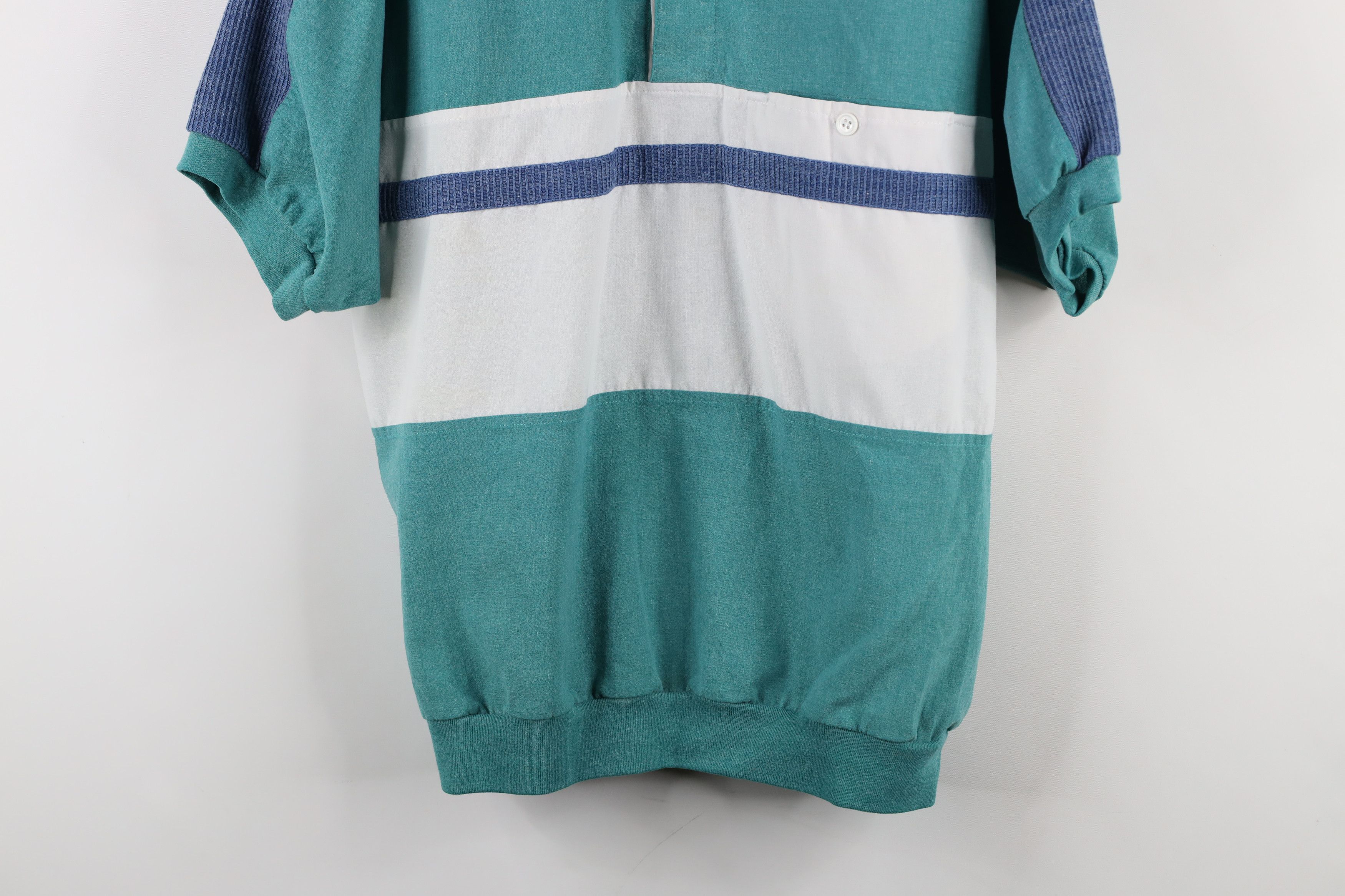 Vintage Vintage 90s Streetwear Chambray Block Pullover Polo Shirt Size US M / EU 48-50 / 2 - 3 Thumbnail