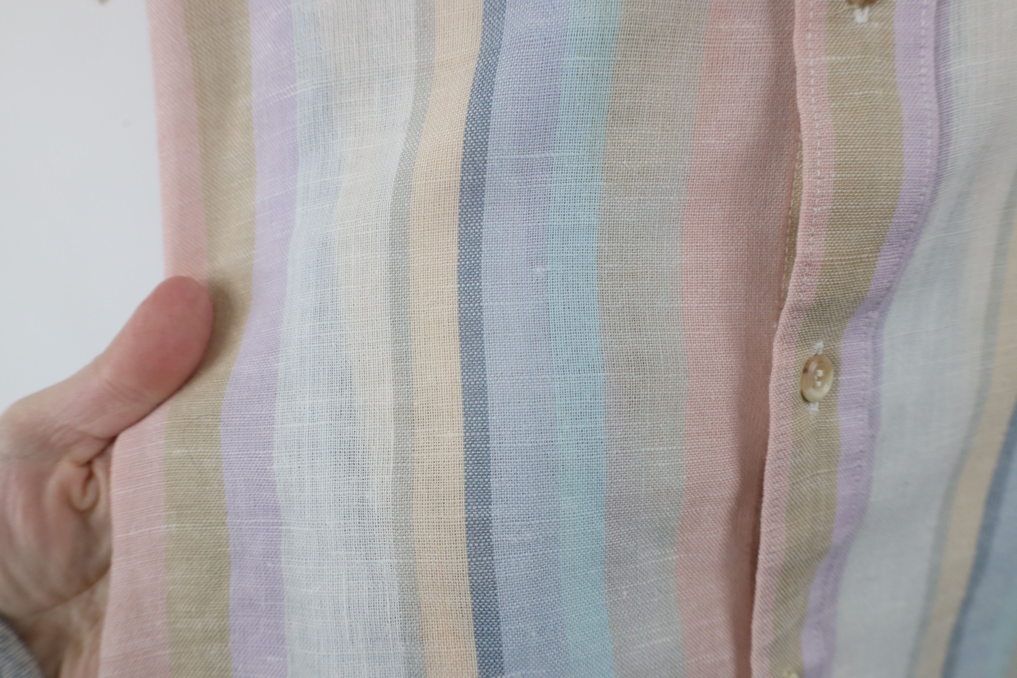Vintage Vintage 70s Streetwear Linen Short Sleeve Button Shirt USA Size US L / EU 52-54 / 3 - 6 Thumbnail