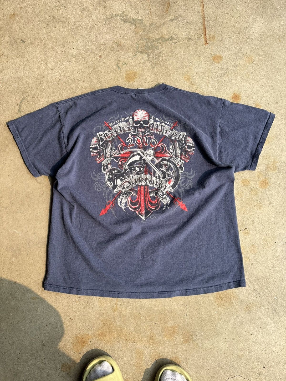 Other Crazy Y2K Grunge Daytona Bike Week 2010 Pastel Navy Tee Size US XL / EU 56 / 4 - 2 Thumbnail