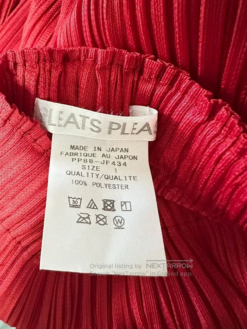 Issey Miyake Issey Miyake size:1 Deep Red Wide-Leg Trousers Size 22" - 3 Thumbnail
