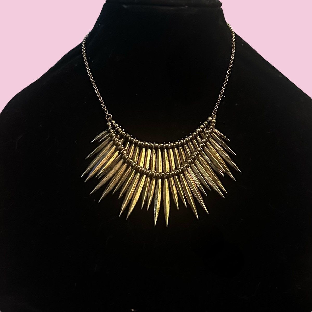 Other Gold tone tribal spike bib necklace Size ONE SIZE - 1 Thumbnail