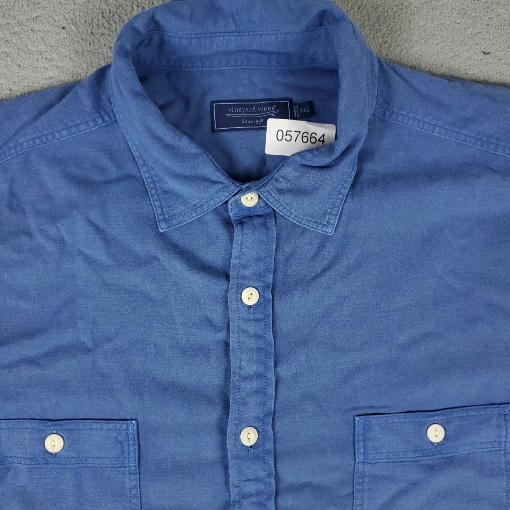 Vineyard Vines Vineyard Vines Shirt Mens 2XL Blue Cotton Button-Down Long Sleeve Casual Dress Shirt Mens Size US XXL / EU 58 / 5 - 2 Thumbnail