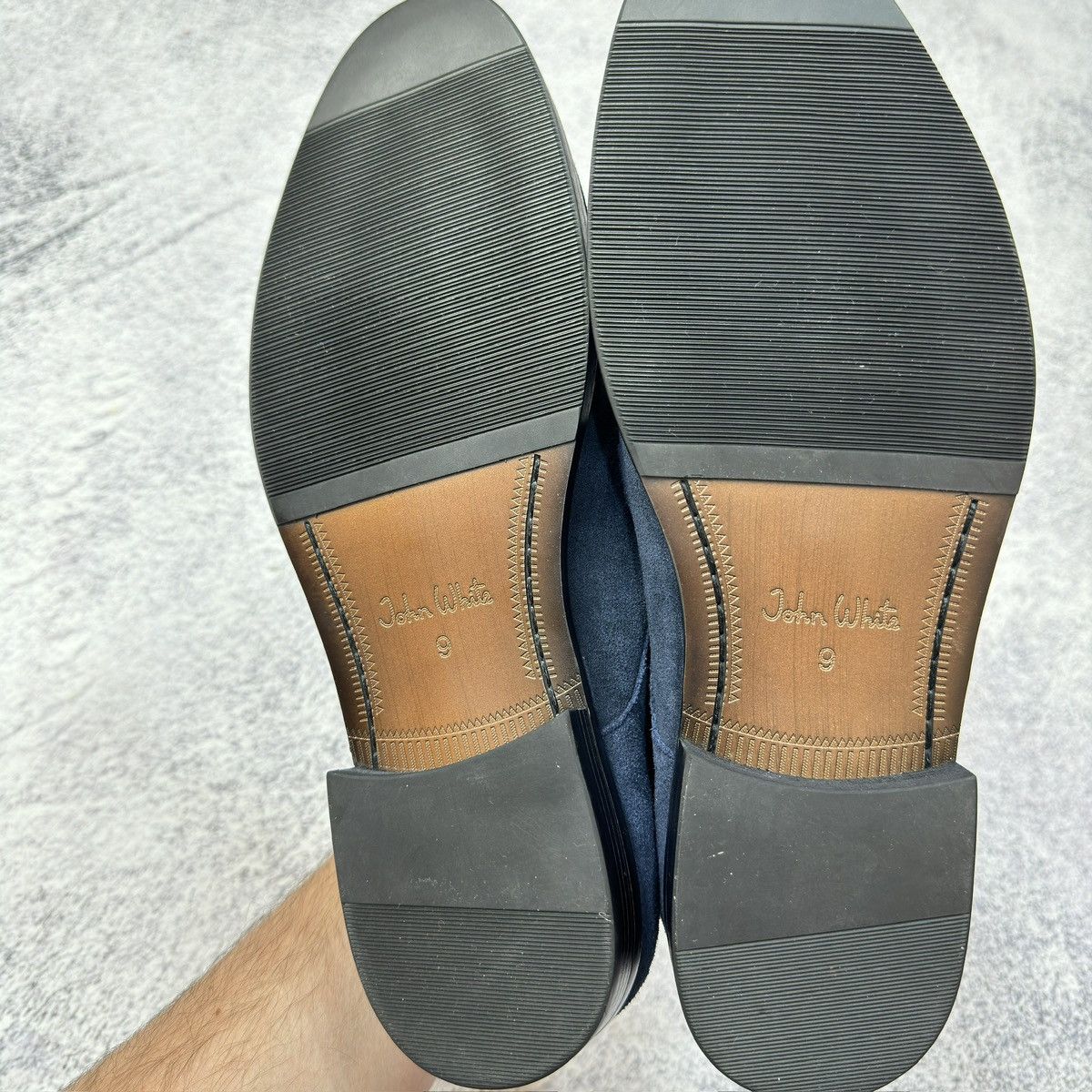 Designer John White Mens Navy Suede Double Monks US10-10.5 28-28.5cm Size US 10 / EU 43 - 8 Thumbnail