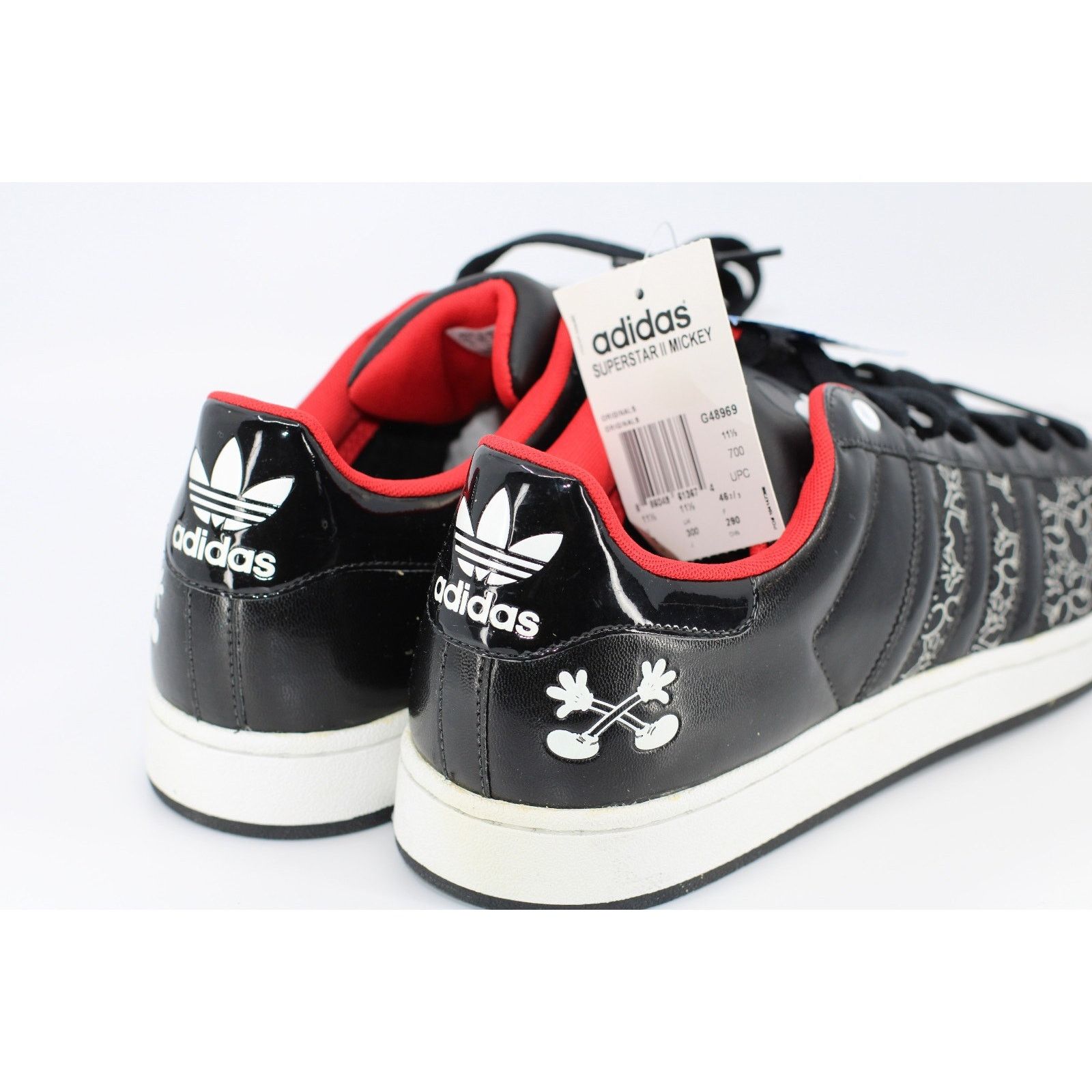 Adidas ADIDAS Originals Superstar II Mickey X Blk Runwht G48969 12 Size US 12 / EU 45 - 4 Thumbnail