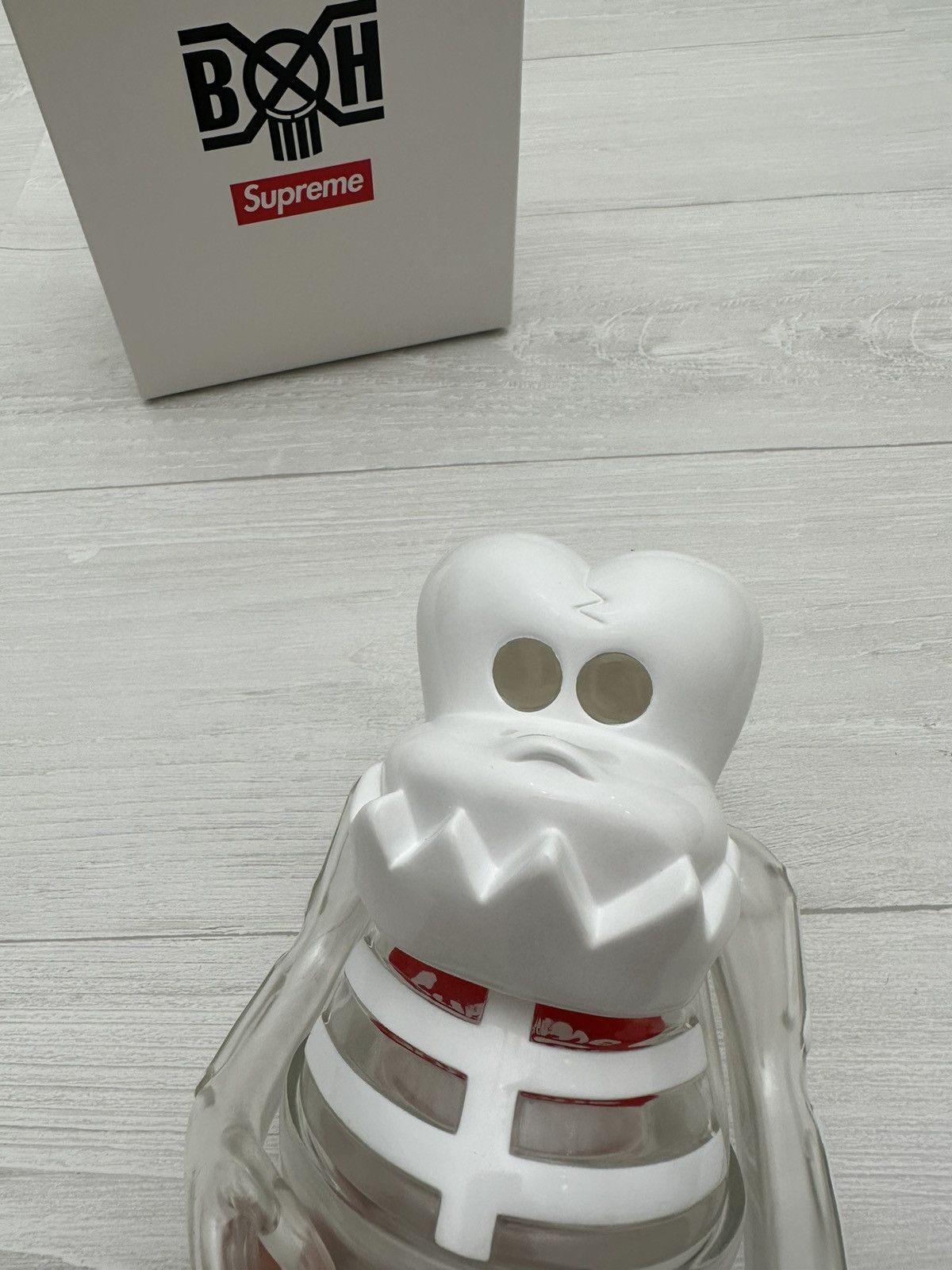 Supreme x Bounty Hunter Skull Kun Figurine Lucite White Box
