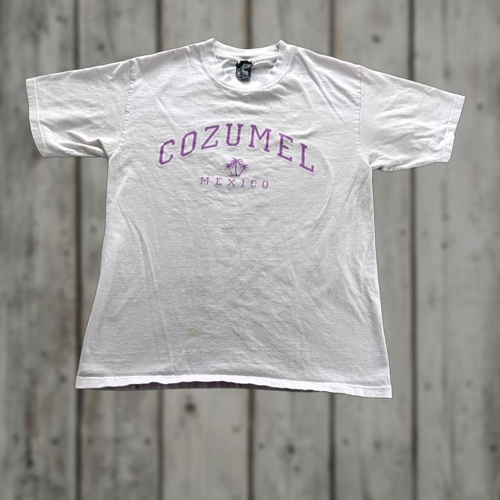 Vintage Cozumel Mexico Shirt Mens M Pink Palm Tree Graphic Souvenir Travel Beach Crew Neck Short Sleeve T-Shirt Graphics Mexico Palm Tree Size US M / EU 48-50 / 2 - 1 Thumbnail