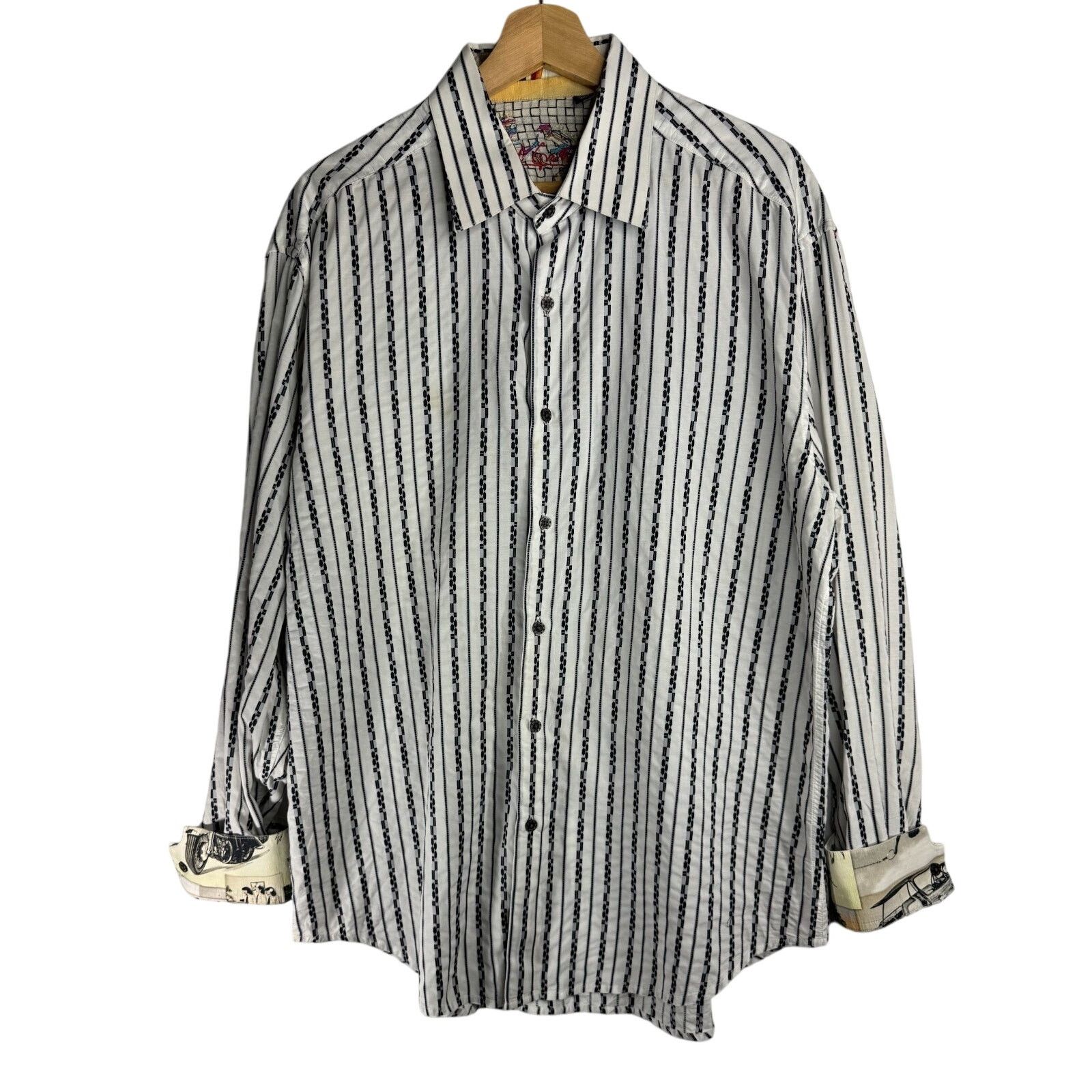 Robert Graham Robert Graham Mens Long Sleeve Button Down Cotton Shirt XL Size US XL / EU 56 / 4 - 1 Thumbnail