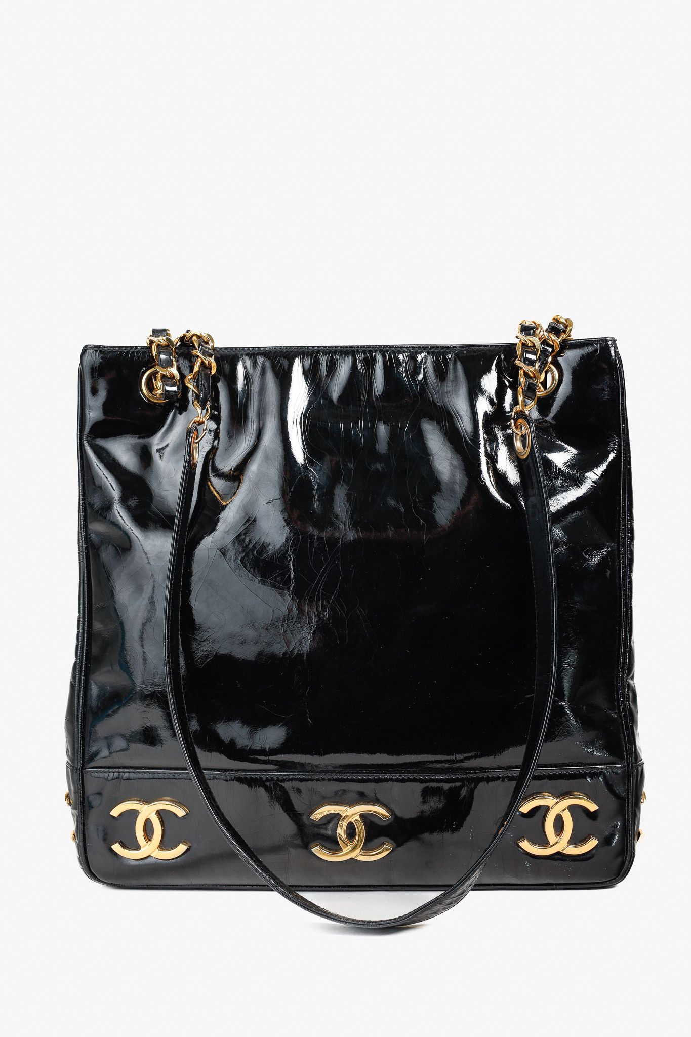 Chanel Chanel Vintage Black Patent Gold Plated CCs Shoulder bag Size ONE SIZE - 4 Thumbnail