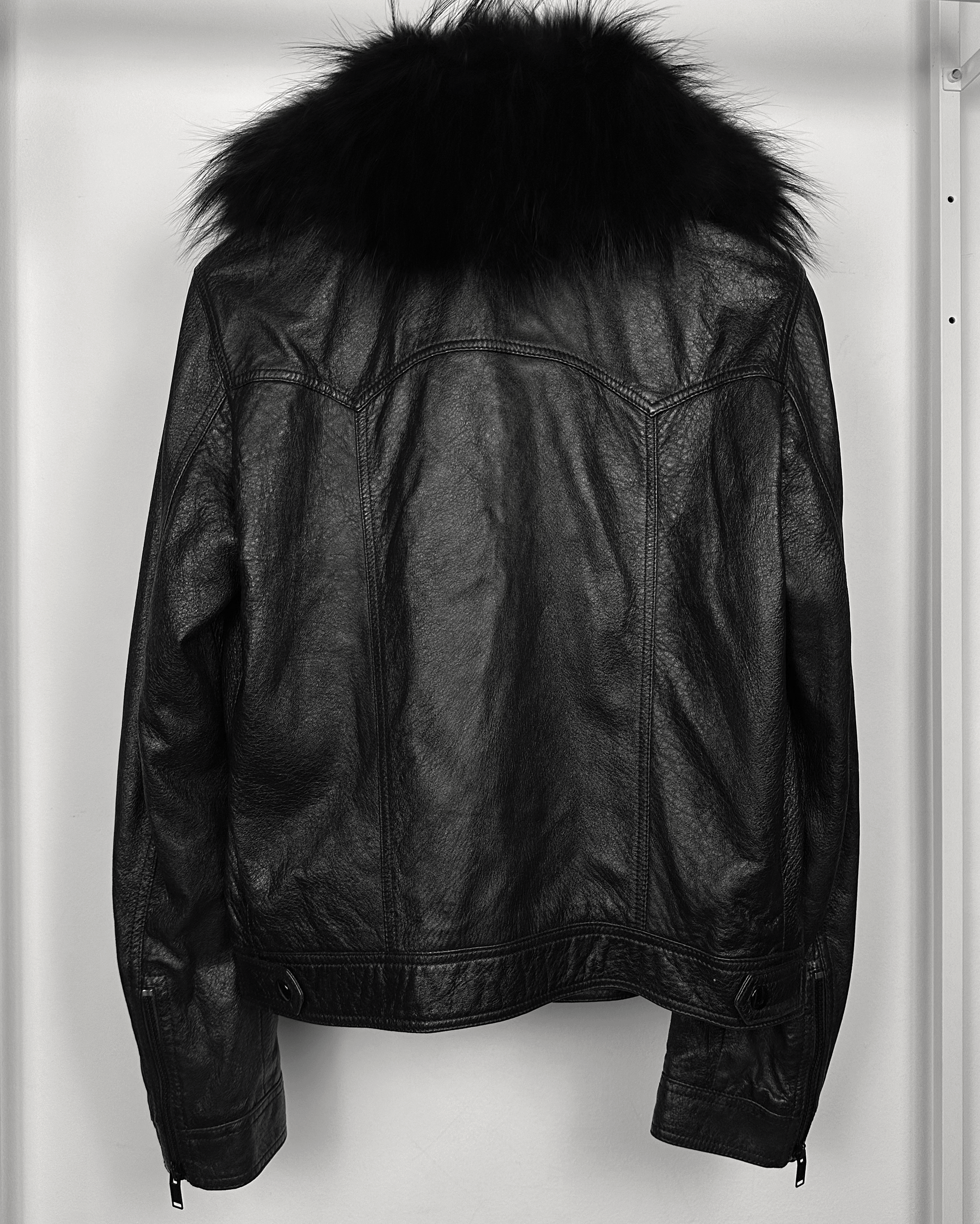 Saint Laurent Paris Saint Laurent Fur Collar Sample Leather Jacket Size US M / EU 48-50 / 2 - 6 Thumbnail