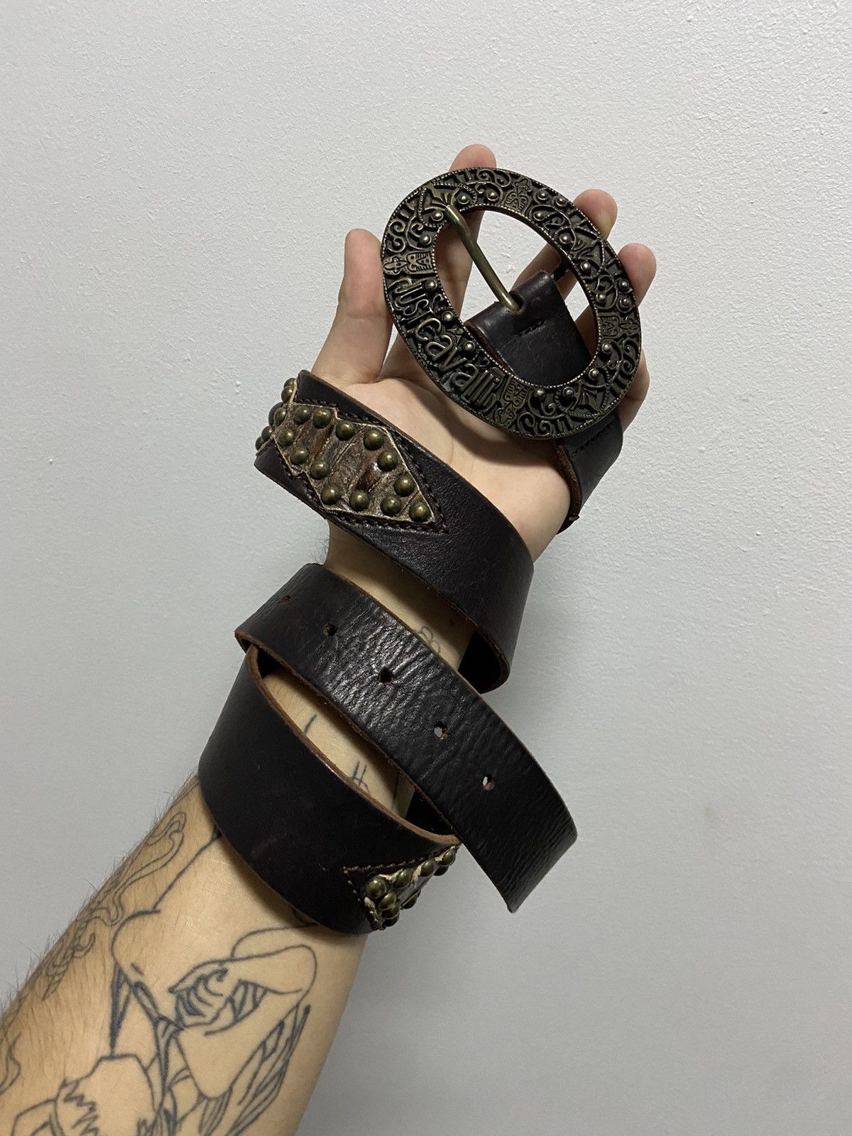 Just Cavalli × Vintage Just cavalli buckle logo vintage leather belt Size ONE SIZE - 1 Thumbnail