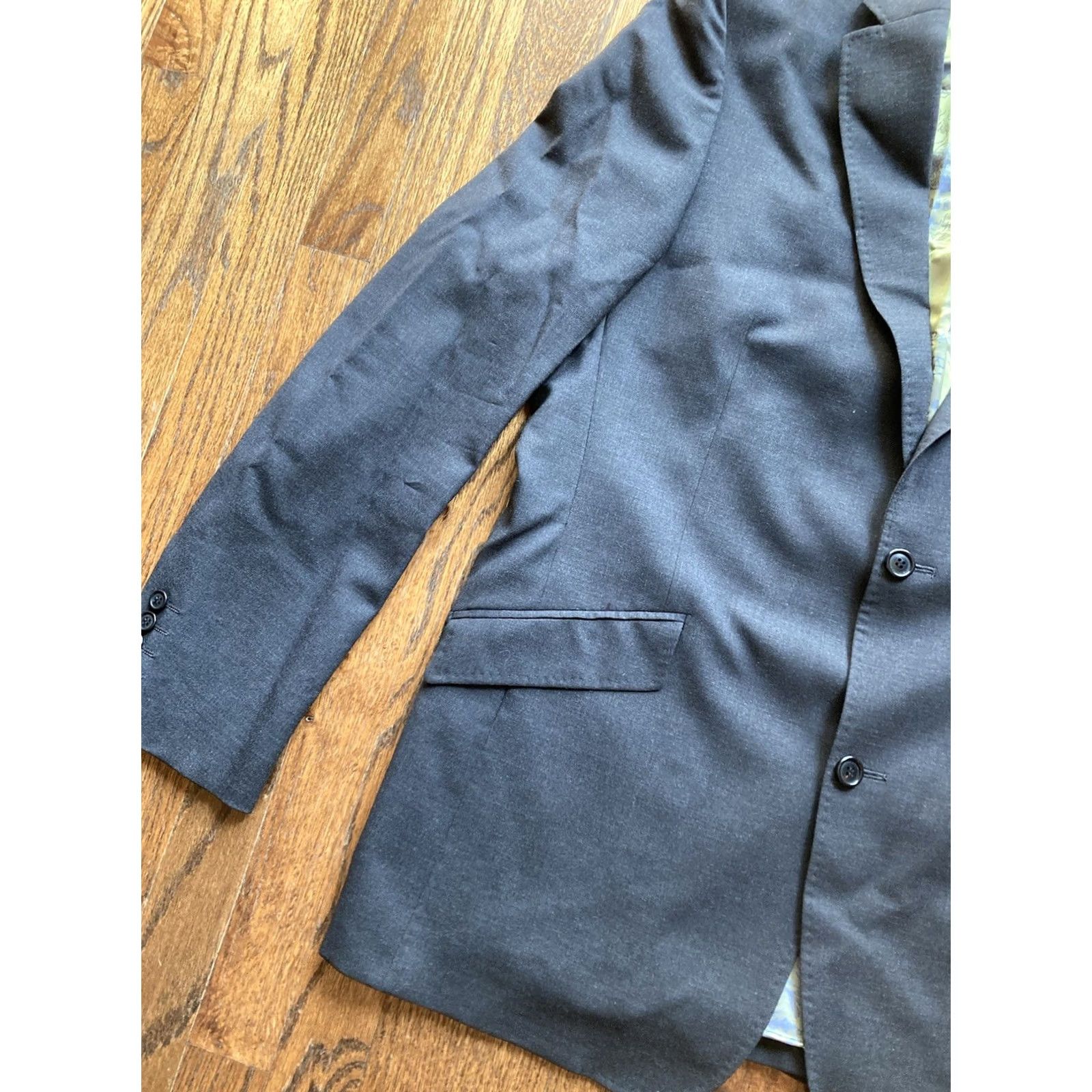 Ted Baker Ted Baker Endurance Blazer Long Gray Wool Jacket 42L Mens 2 Button Size 42R - 2 Thumbnail