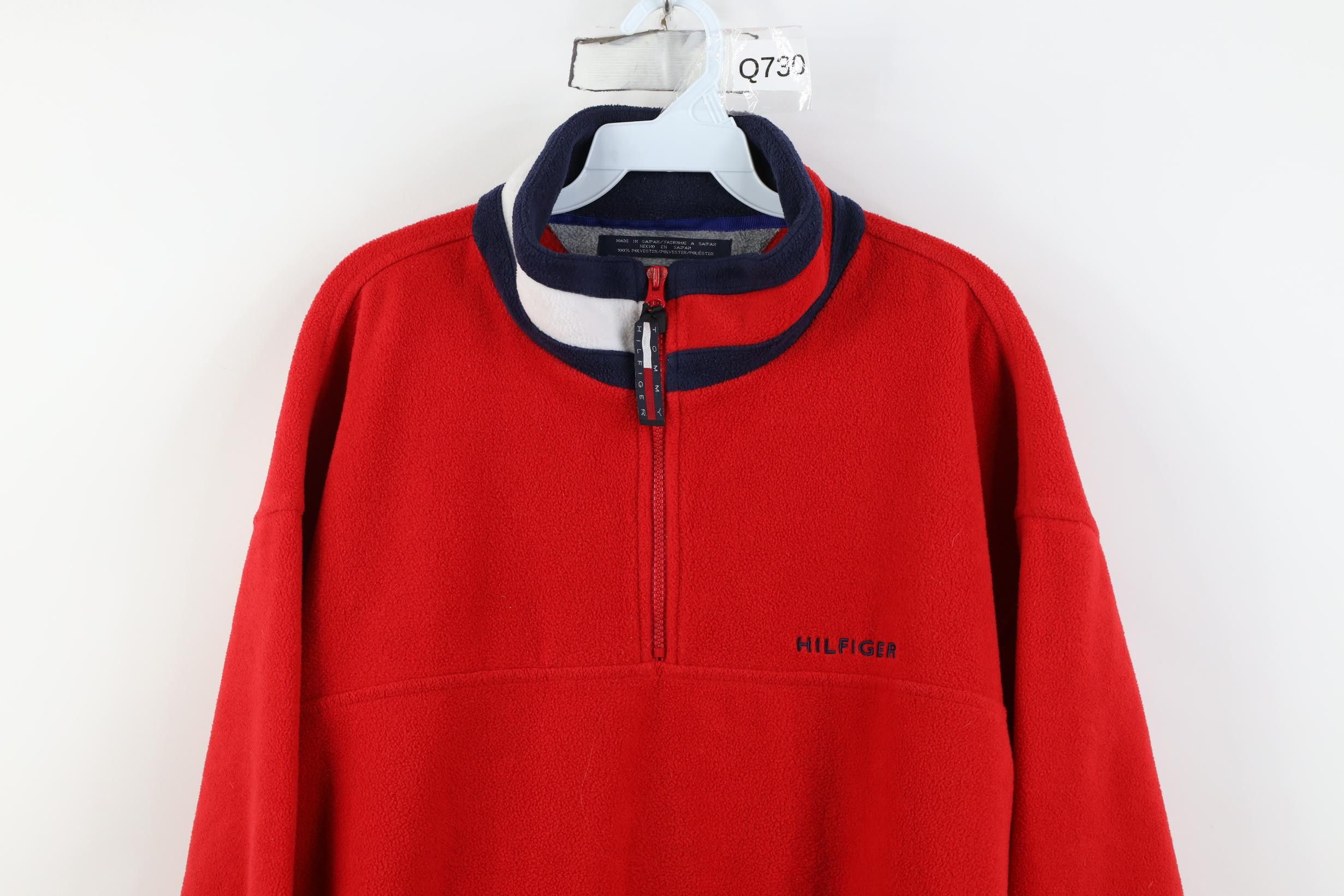 Tommy Hilfiger Vintage 90s Tommy Hilfiger 1/4 Zip Fleece Pullover Sweater Size US XL / EU 56 / 4 - 2 Thumbnail