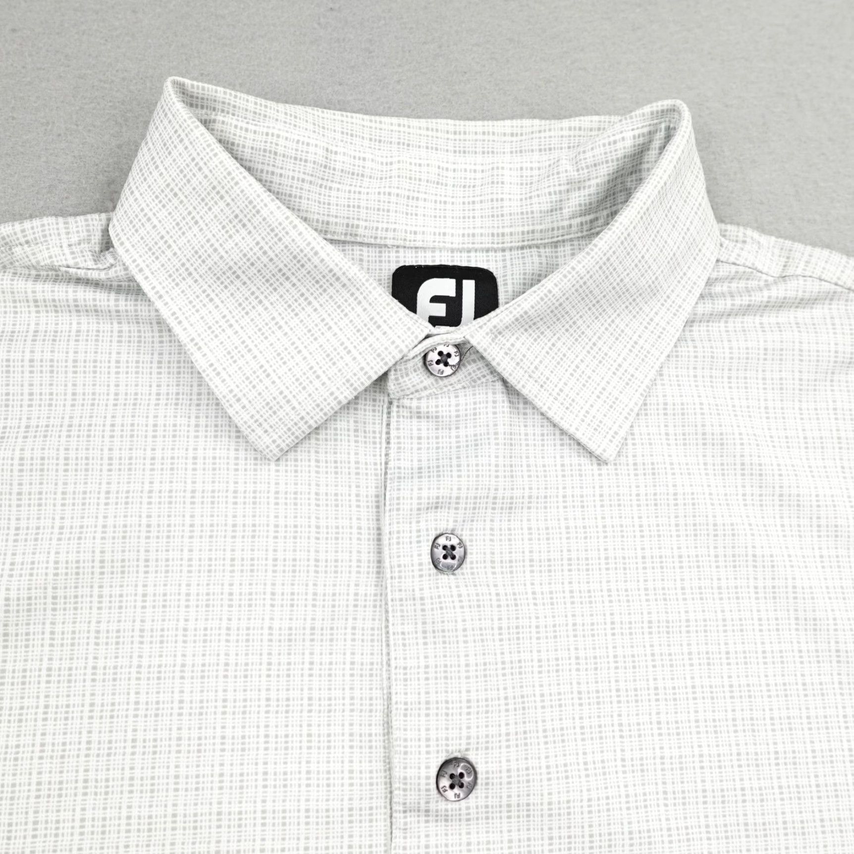 Footjoy FootJoy Polo Shirt Mens Large Gray White Performance Golf Golfer Flex Grid Print Size US L / EU 52-54 / 3 - 2 Thumbnail