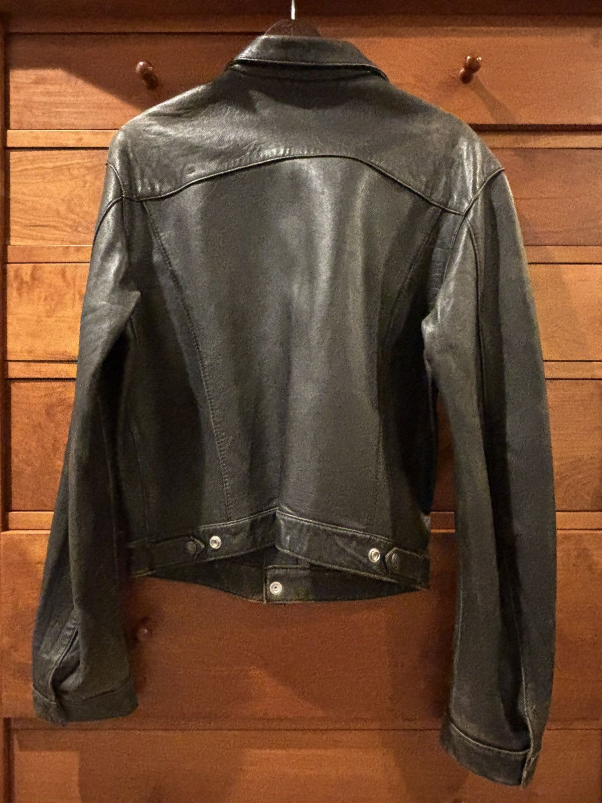 Warehouse Warehouse Black Leather Type III Trucker Jacket Sz 40 Size US XS / EU 42 / 0 - 2 Thumbnail