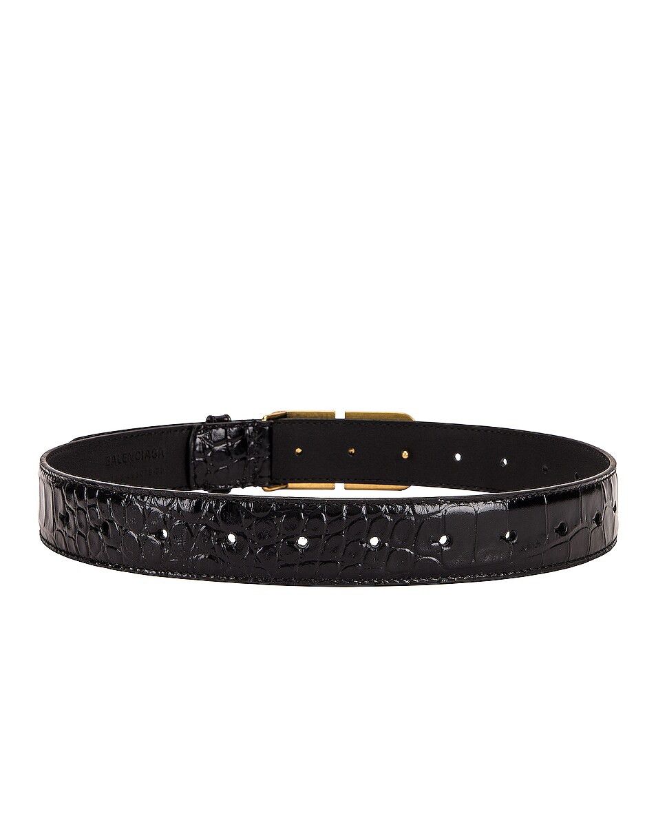 Balenciaga o1mt1gz0525 Size: 75 / BB Hourglass Medium Belt in Black Size ONE SIZE - 2 Thumbnail