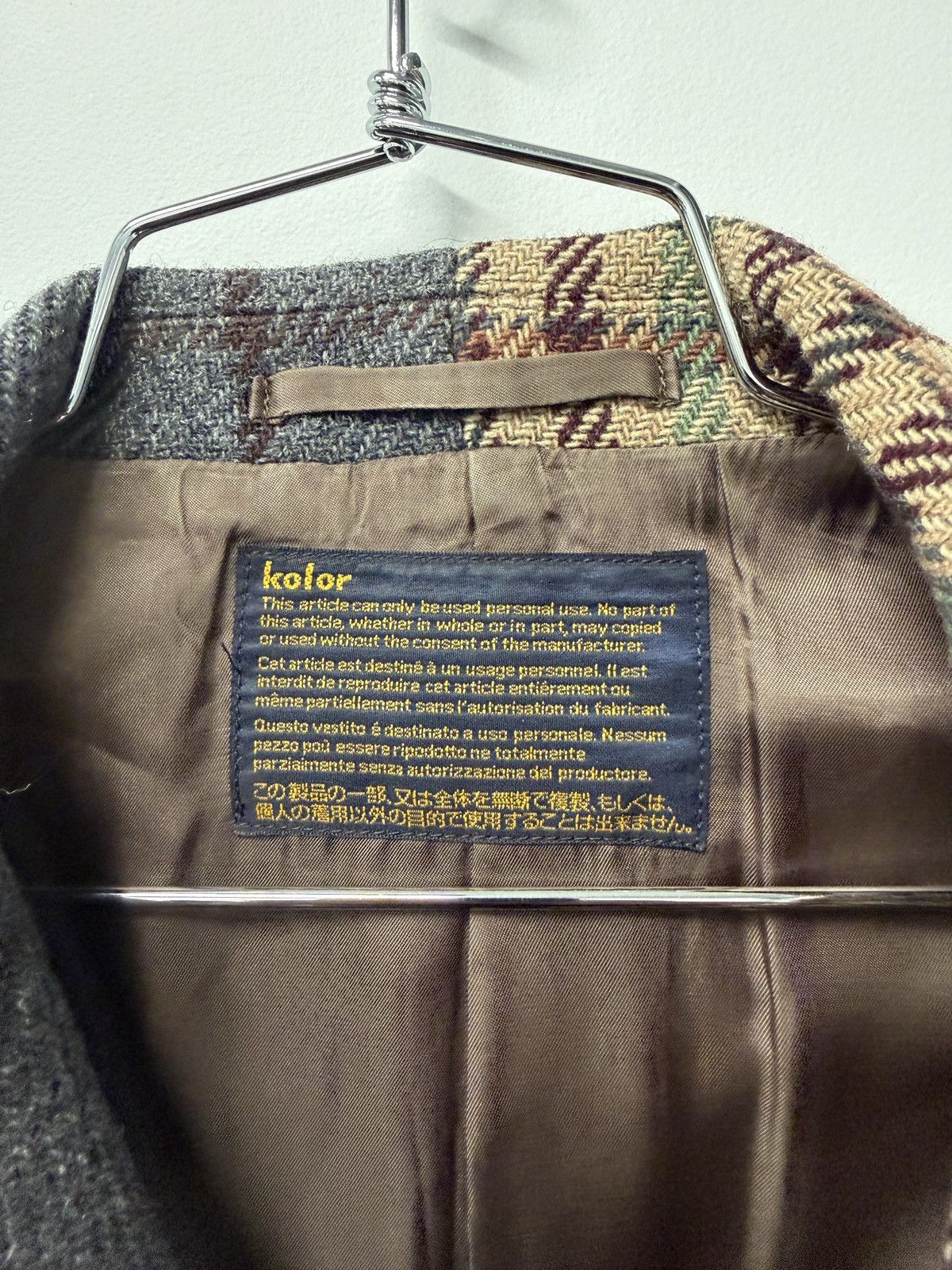Kolor Asymmetrical Docking Plaid Coat Size US L / EU 52-54 / 3 - 3 Thumbnail