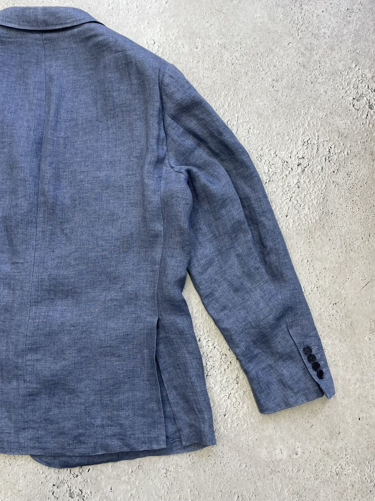 Loro Piana Loro Piana Blue Linen Blazer Jacket Made in Italy Size XL Size 50L - 11 Thumbnail