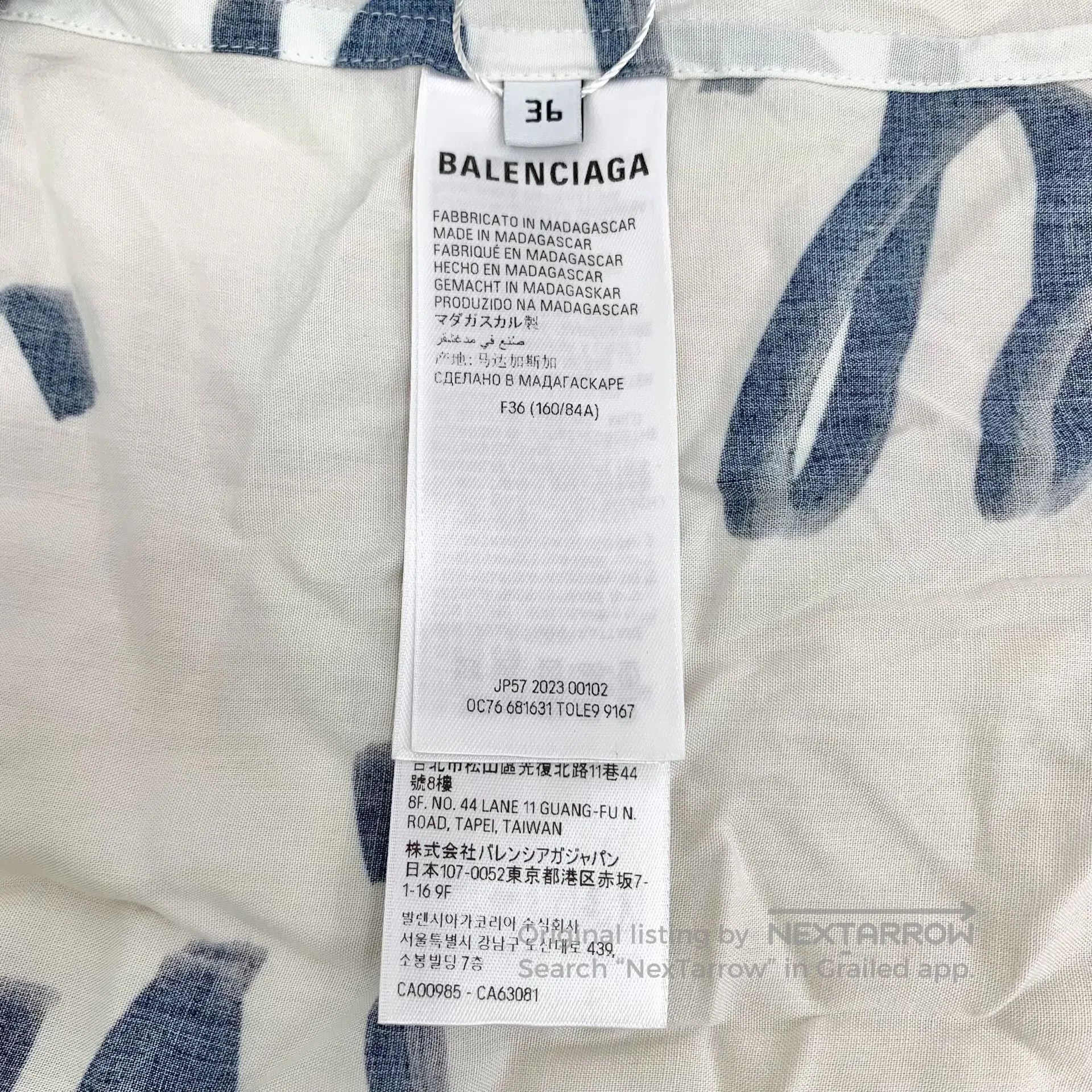 Balenciaga Balenciaga White Logo Letter Print Collar Long Sleeve Shir Size XS / US 0-2 / IT 36-38 - 6 Thumbnail