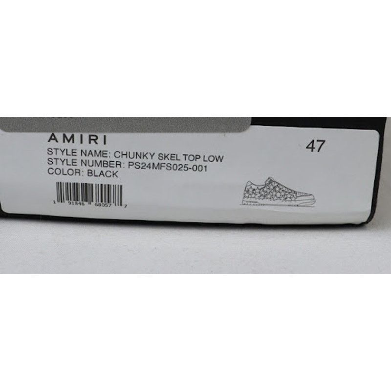 Amiri o1rshd1 Chunky Skel Top Low Sneakers in Black Size US 14 / EU 47 - 9 Thumbnail