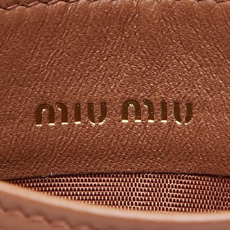 Miu Miu Miu Miu Matelasse Leather Card Pass Case Brown Size ONE SIZE - 2 Thumbnail