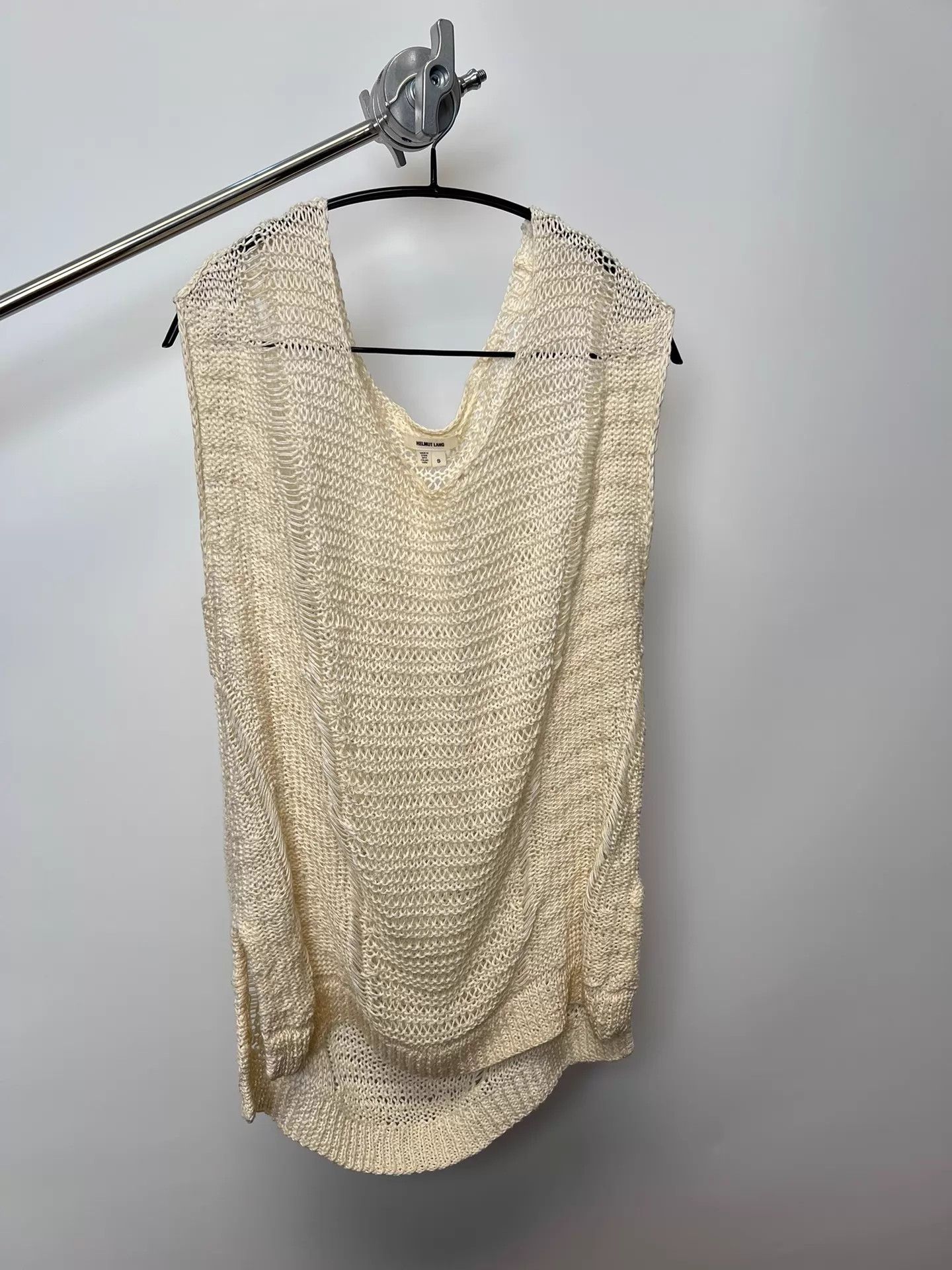 Helmut Lang Helmut Lang Open Knit Cami Cream S Size US S / EU 44-46 / 1 - 2 Thumbnail