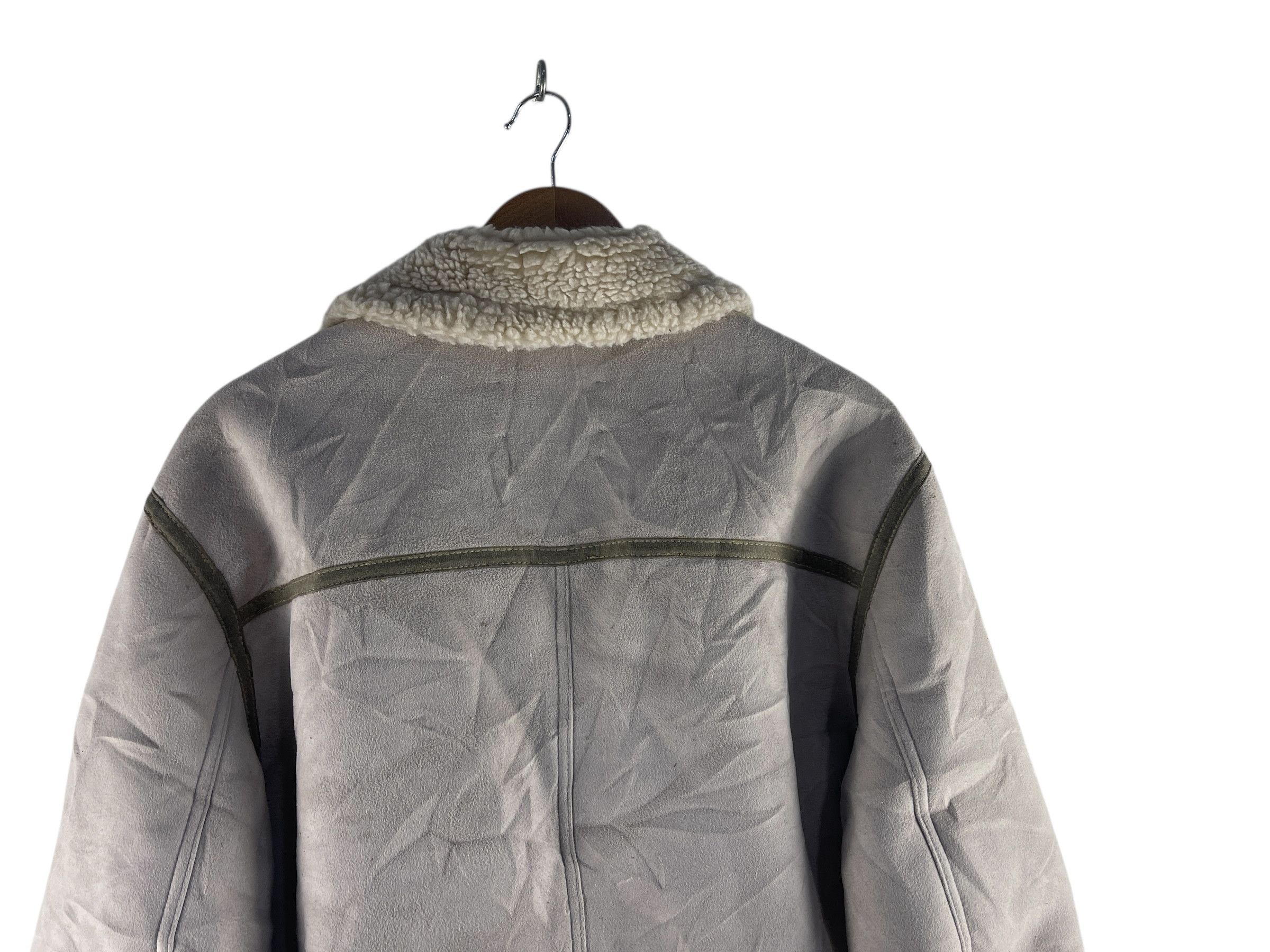 Vivastudio Vivastudio Sherpa Lined Aviator Flight Jacket Grey Shearling Size US L / EU 52-54 / 3 - 11 Thumbnail