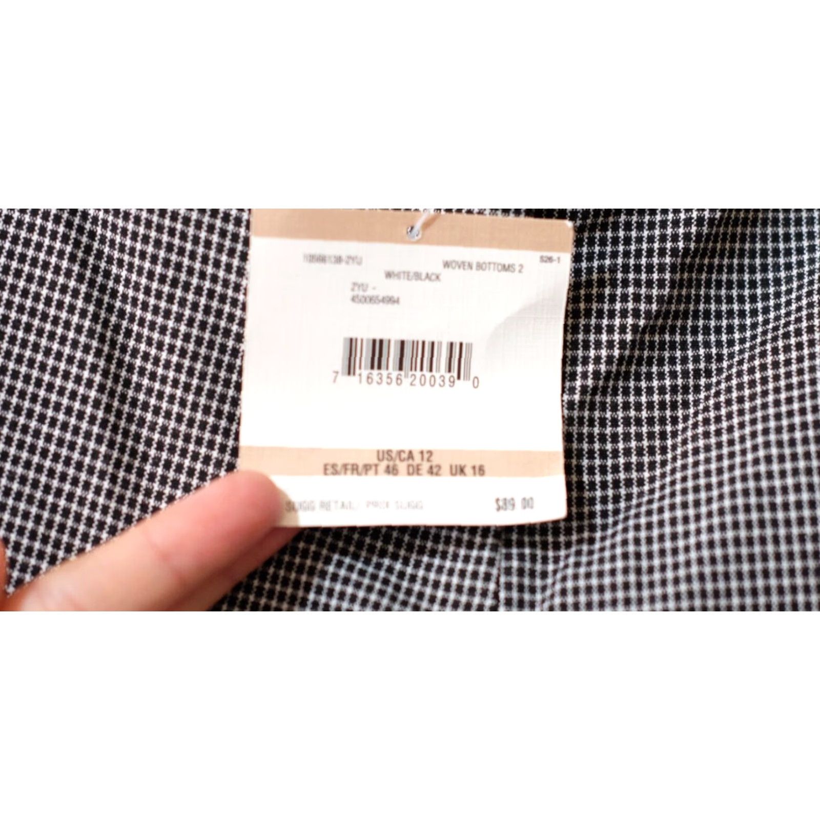 Anne Klein ANNE KLEIN Black White Plaid Dress Pants Straight Leg Size 12 Womens Trousers Pants, 28" Inseam, 35" Waist, High Rise, Flat Front, Gold Zip Pockets Size 34" / US 12 / IT 48 - 4 Thumbnail