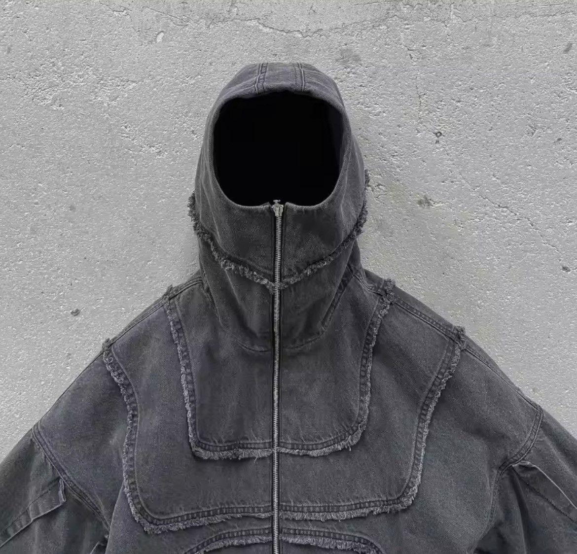 Vintage washed denim-like feel zip up hoodie Size US M / EU 48-50 / 2 - 2 Thumbnail