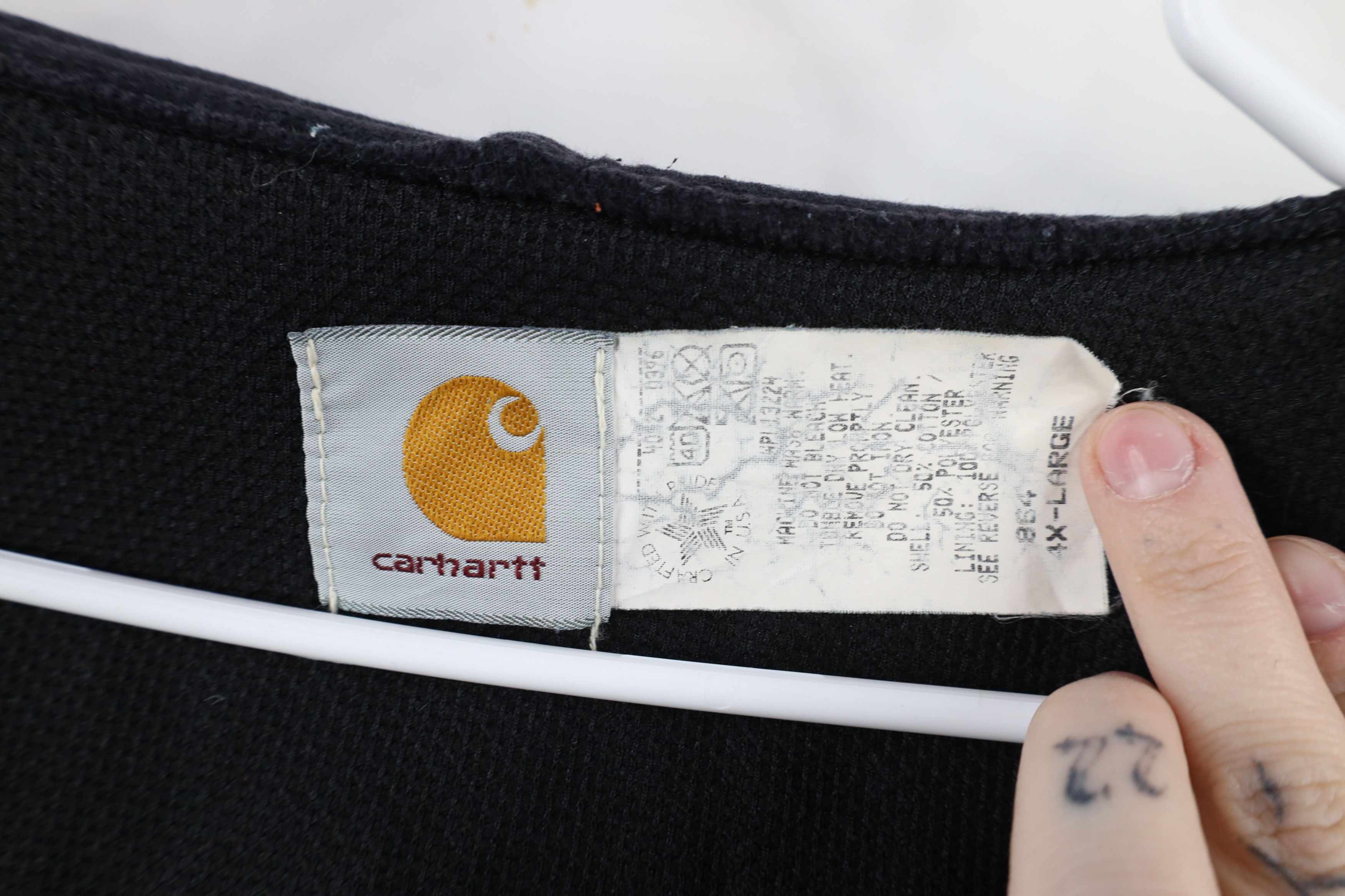 Carhartt × Vintage Vintage 90s Carhartt Lined Hooded Sweatshirt Jacket Blue USA Size US XXL / EU 58 / 5 - 11 Thumbnail