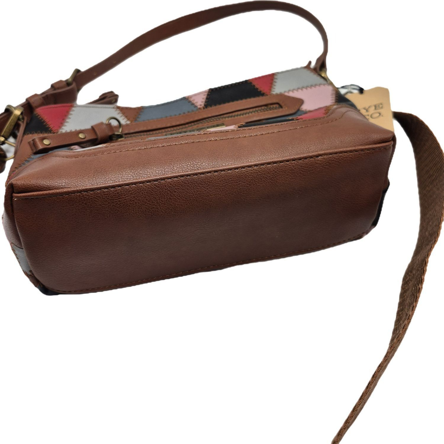 Frye Frye & Co. Geometric Patchwork Leather Crossbody Shoulderbag Size ONE SIZE - 4 Thumbnail
