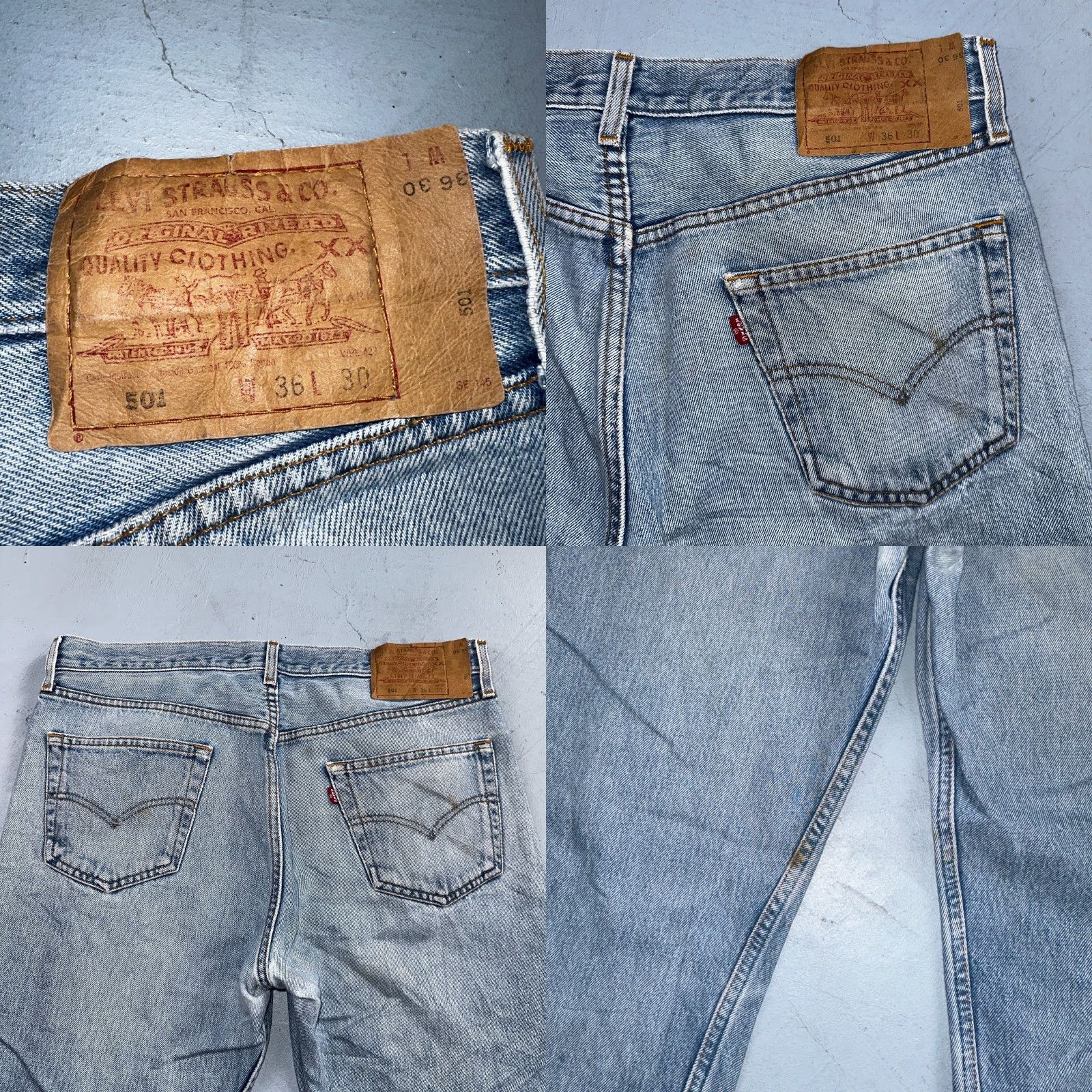 Levi's VINTAGE Levi's 501 Jeans Men 36x30 Blue Light Wash Straight 90s USA Classic 5-Pocket Denim Size US 36 / EU 52 - 10 Thumbnail