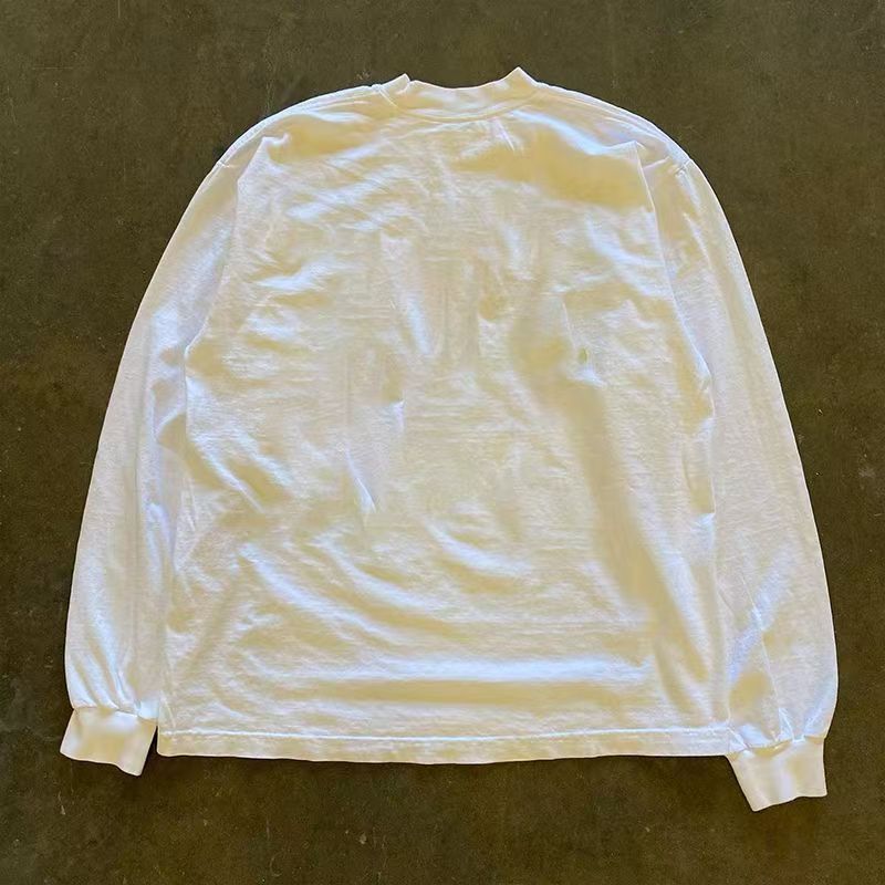 Vintage White retro cat print long-sleeved t-shirt Size US M / EU 48-50 / 2 - 2 Thumbnail