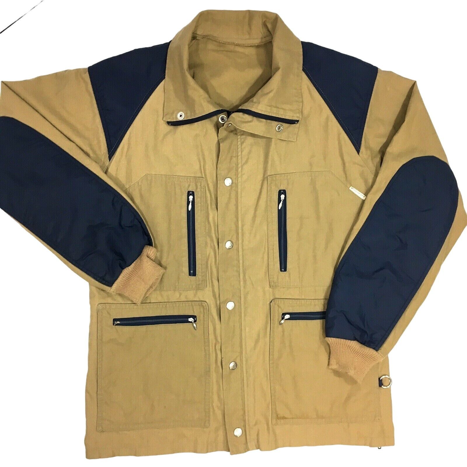 Obermeyer Vtg Obermeyer Brown Canvas Blue Nylon SAFARI Style Parka Size US M / EU 48-50 / 2 - 1 Thumbnail