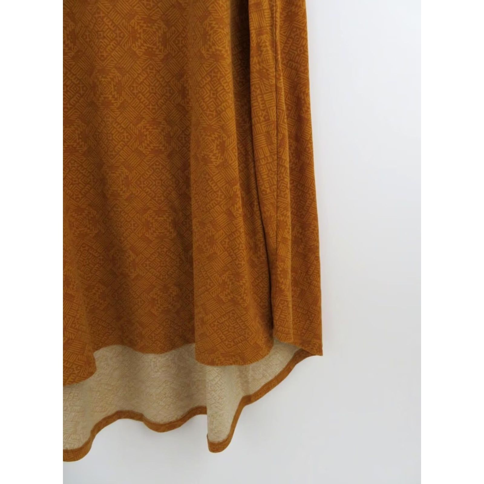 Vintage LuLaRoe Carly Dress Women's Aztec Geometric Orange Stretch Swing High Low 2XS Knee Length Easy Care Size XXS / US 00 / IT 34 - 3 Thumbnail