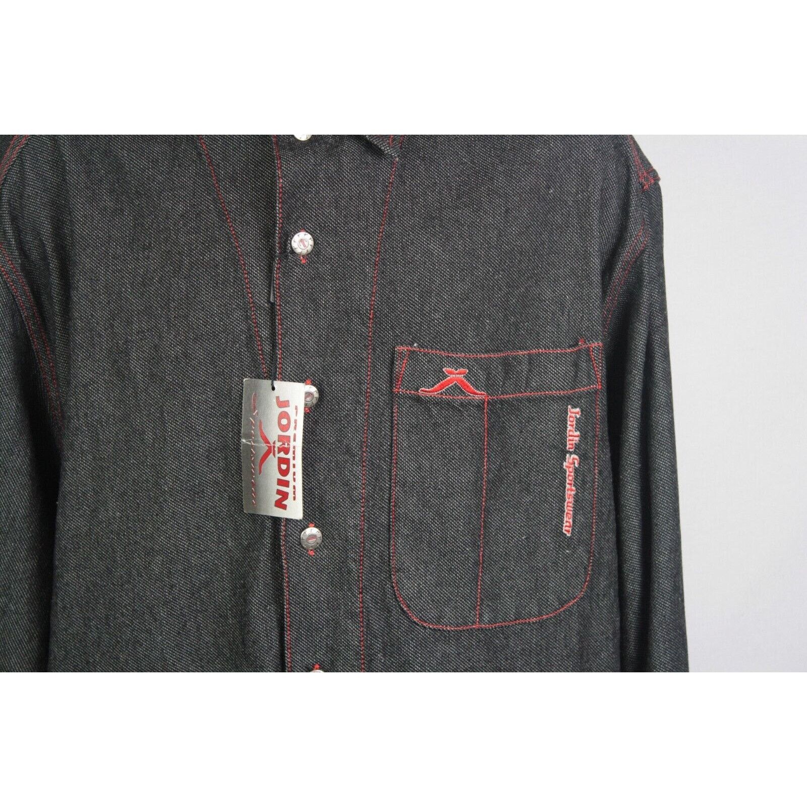 Vintage Vintage 90s Baggy Oversized Gray Deadstock Denim Jean Jacket Size US XL / EU 56 / 4 - 2 Thumbnail